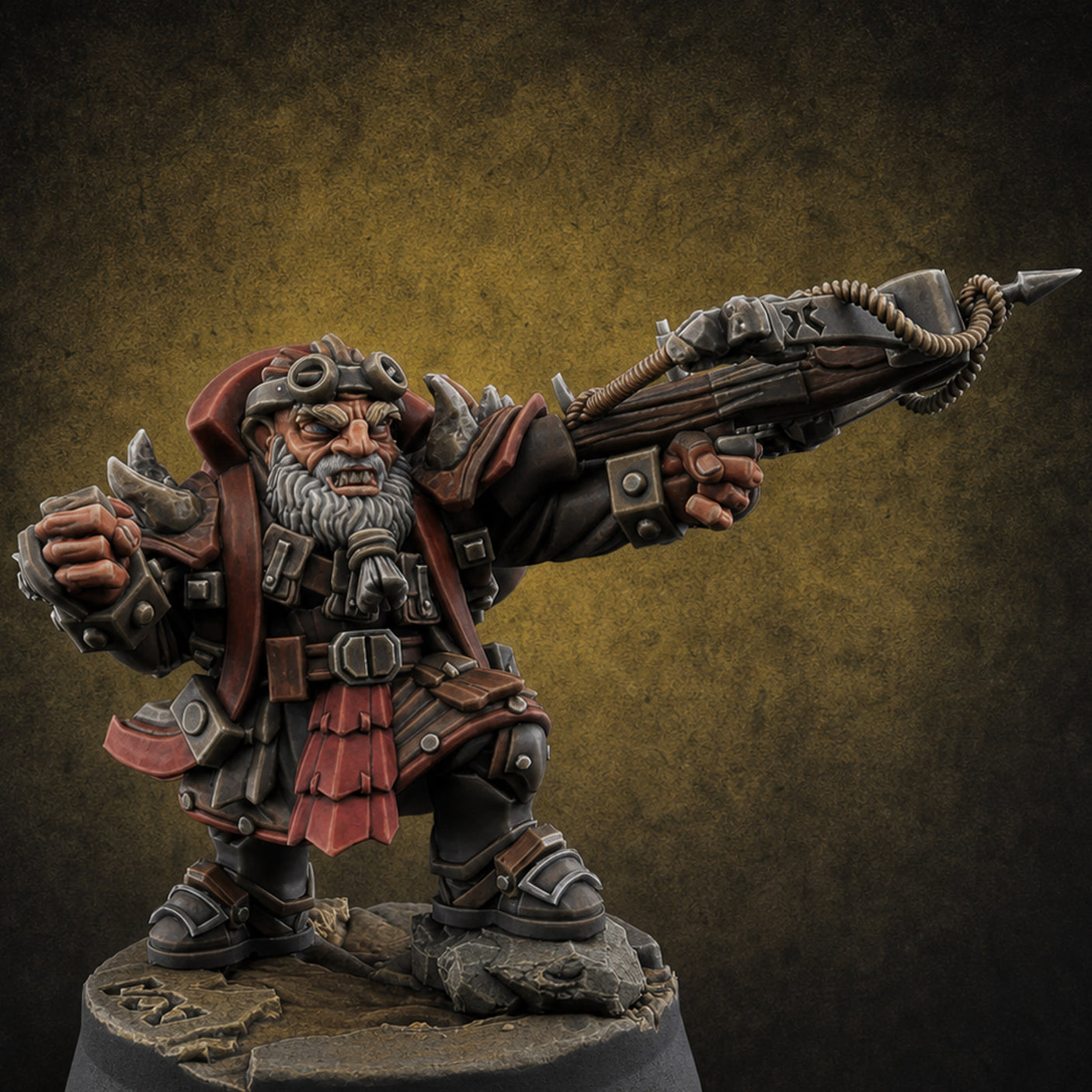 Ornately Overloaded Dwarf Arbalists C Miniature for Dungeons and Dragons, Pathfinder or other TTRPGs