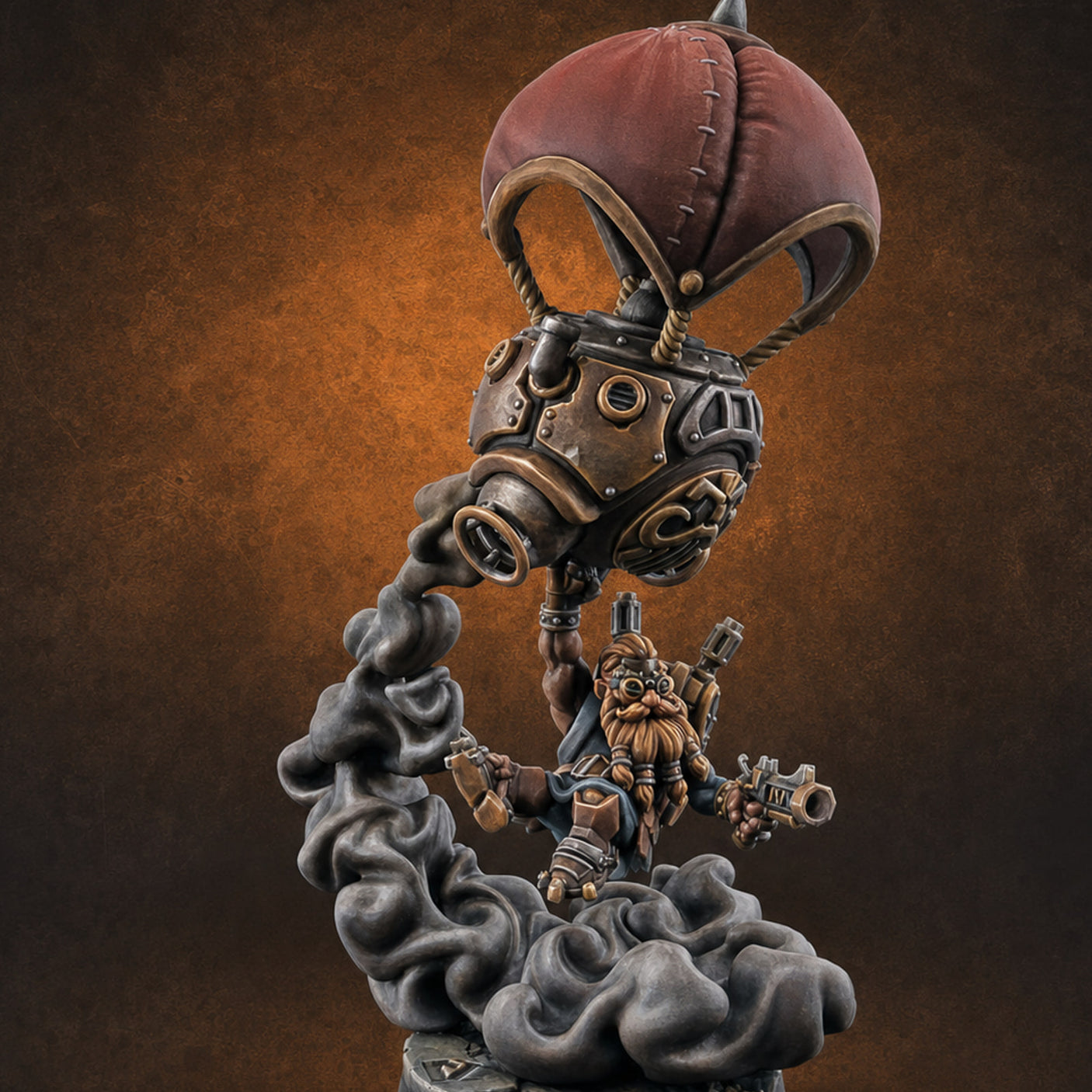 Floating Above Dwarf Bombardiers C — painted concept preview (miniature supplied unpainted)