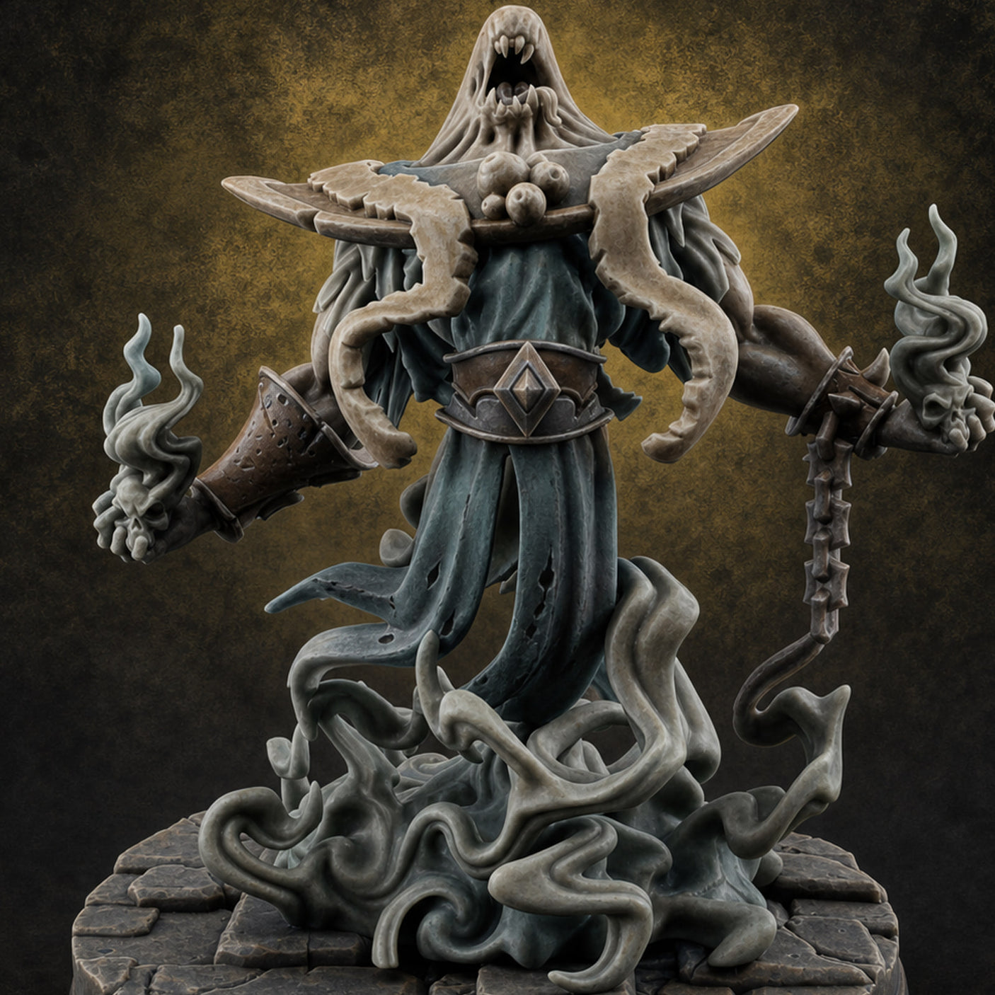 Chains Spread Wide Specter Warrior B — painted concept preview (miniature supplied unpainted)