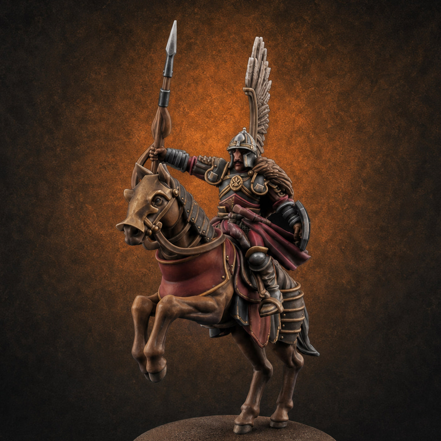 Hussar Charging Lancer Cavalry Set B Miniature for Dungeons and Dragons, Pathfinder or other TTRPGs