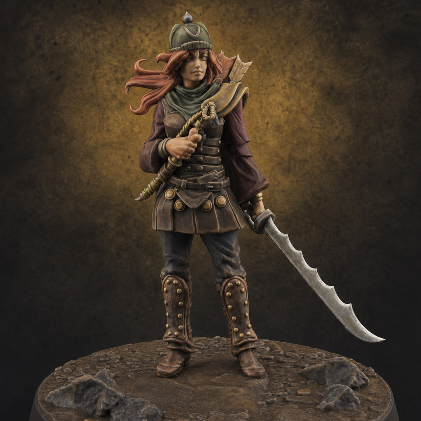 Serrated Blade Human Warrior Miniature for Dungeons and Dragons, Pathfinder or other TTRPGs