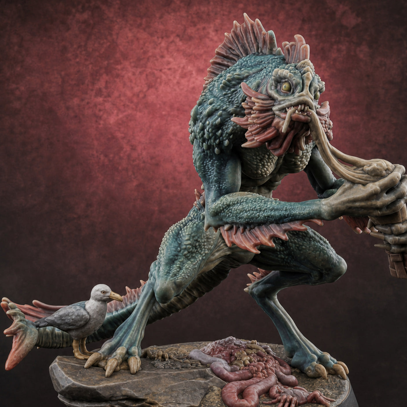 Arms Splayed Howling Deep One Brutes E Miniature for Dungeons and Dragons, Pathfinder or other TTRPGs
