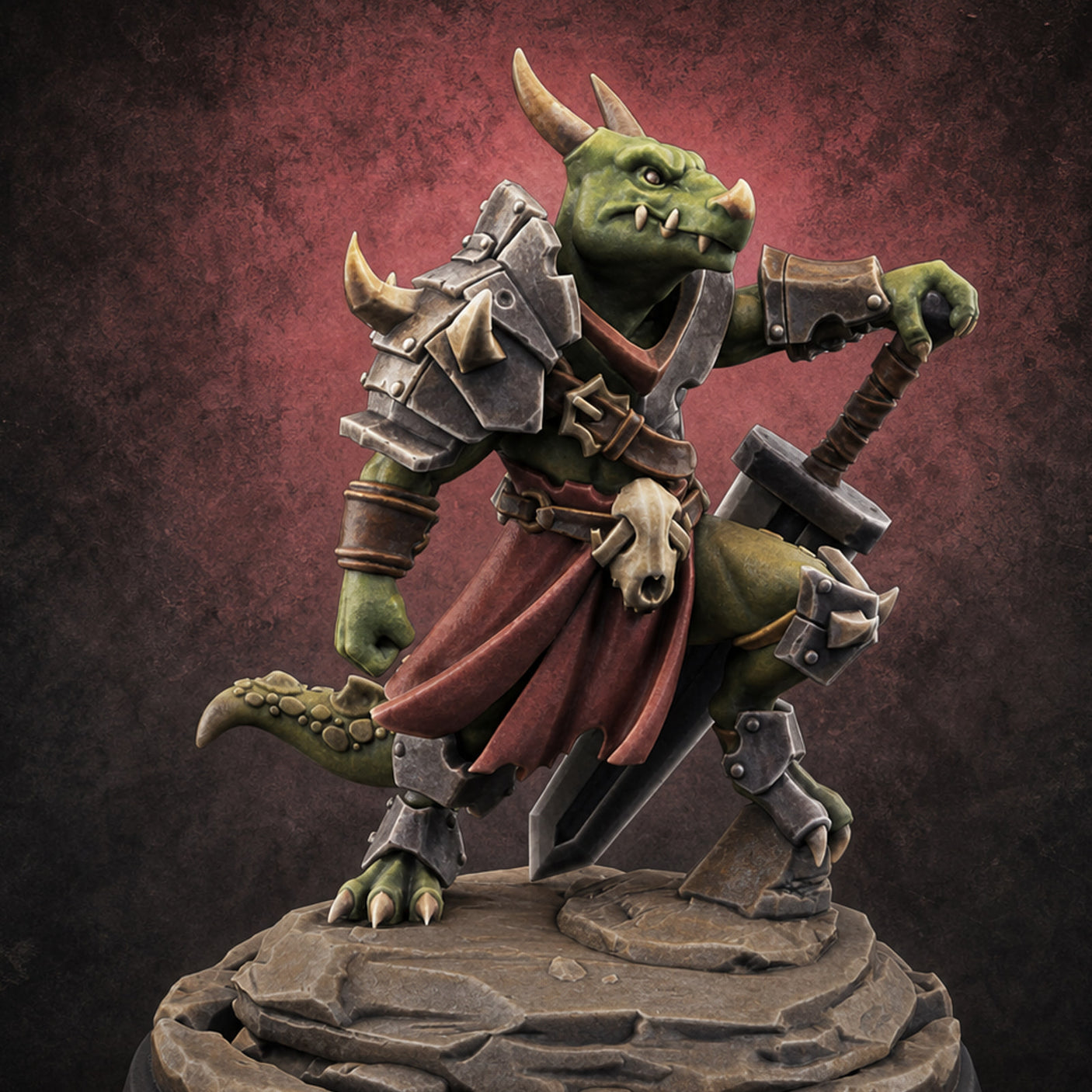 Dominant Striding Kobold Leader Miniature for Dungeons and Dragons, Pathfinder or other TTRPGs