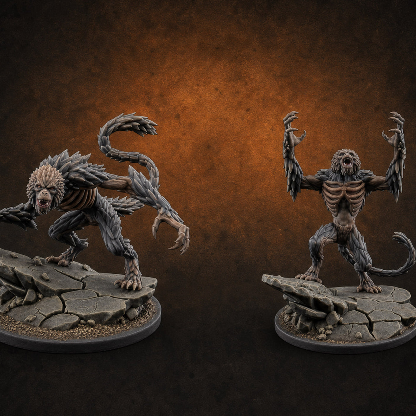 Snarling On Stone Barghest Beasts — painted concept preview (miniature supplied unpainted)