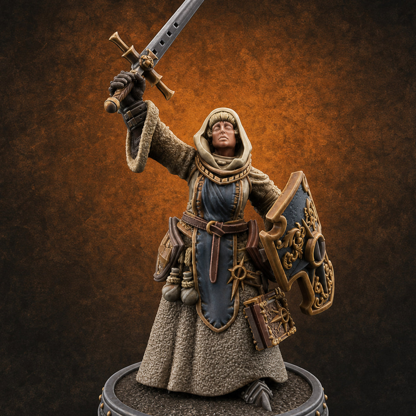 The Unseeing Holy Paladin Order B — painted concept preview (miniature supplied unpainted)