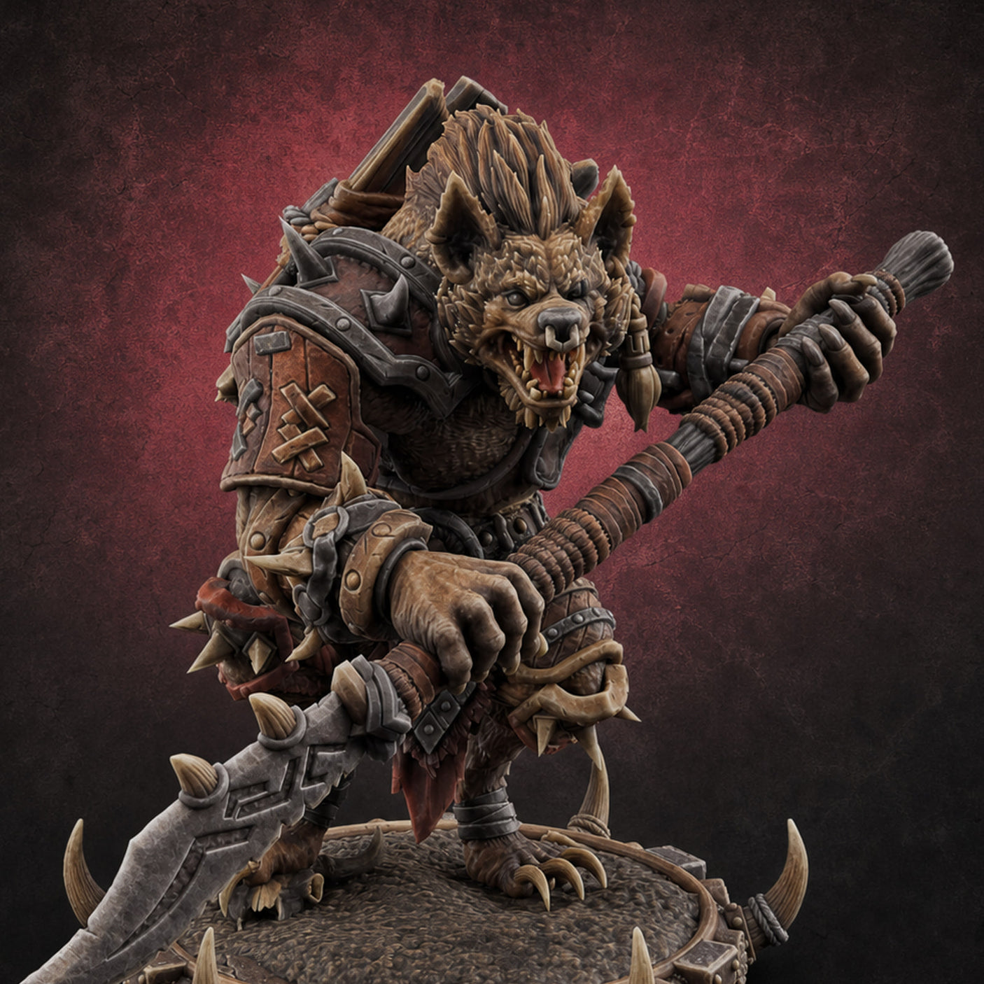 The Bloodhowl Gnolls E — painted concept preview (miniature supplied unpainted)