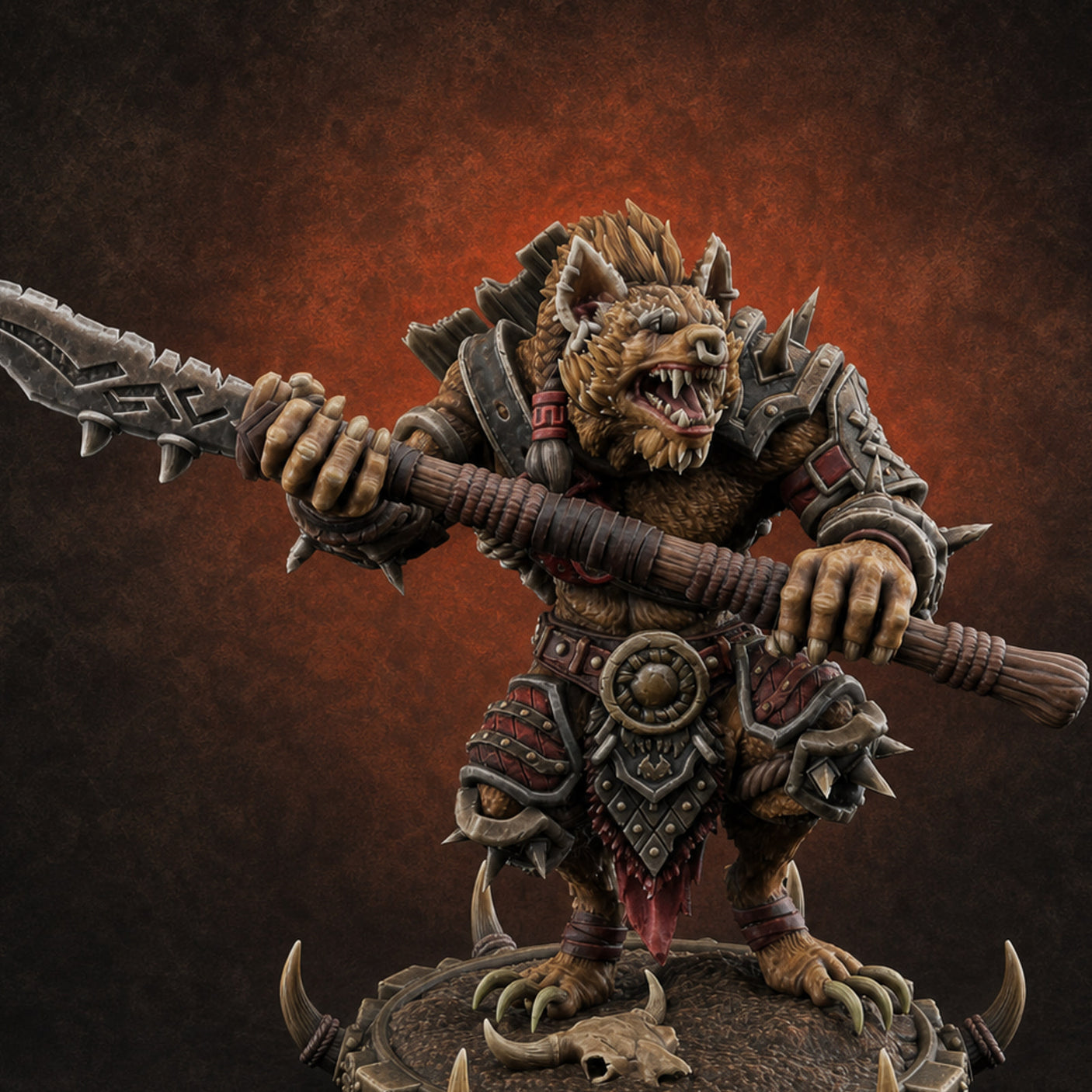 The Bloodhowl Gnolls J — painted concept preview (miniature supplied unpainted)