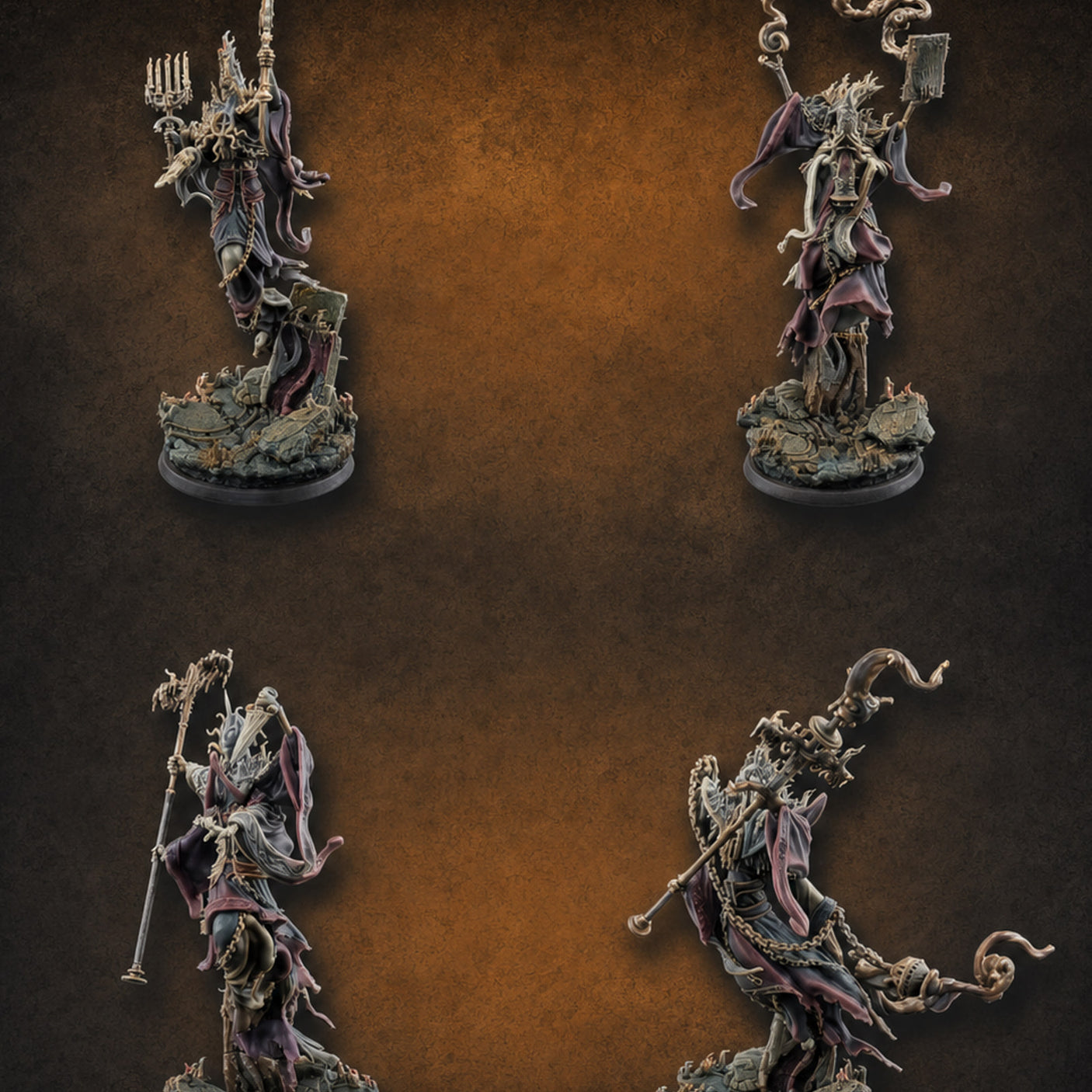 Robes Trailing Lich Shamans Miniature for Dungeons and Dragons, Pathfinder or other TTRPGs