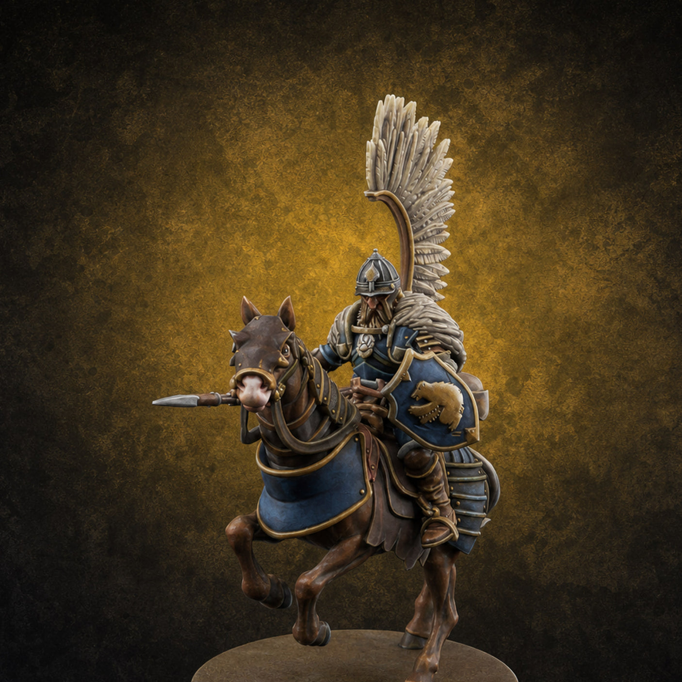 Hussar Charging Lancer Cavalry Set C Miniature for Dungeons and Dragons, Pathfinder or other TTRPGs