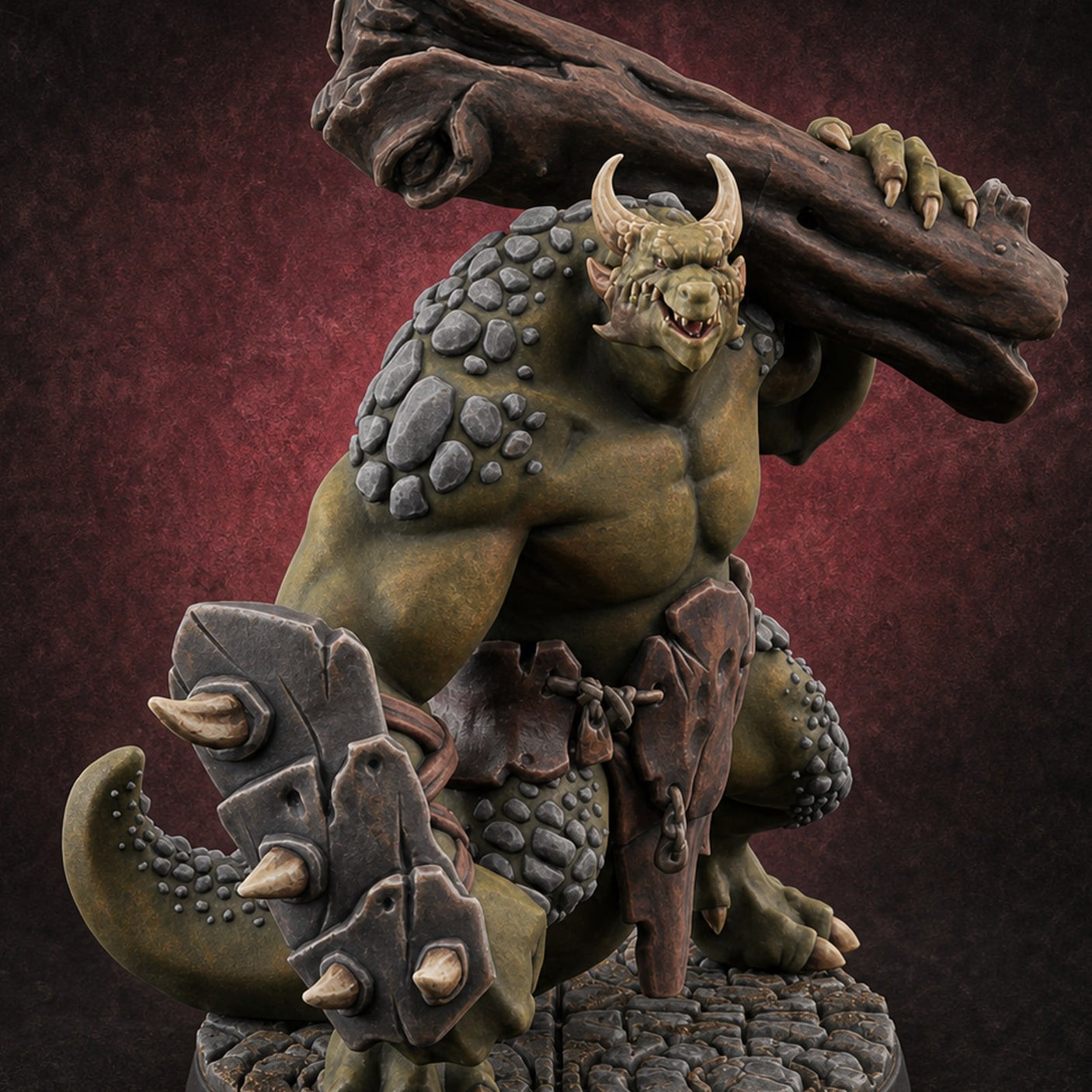Boulder Smashing Troll Brute Miniature for Dungeons and Dragons, Pathfinder or other TTRPGs