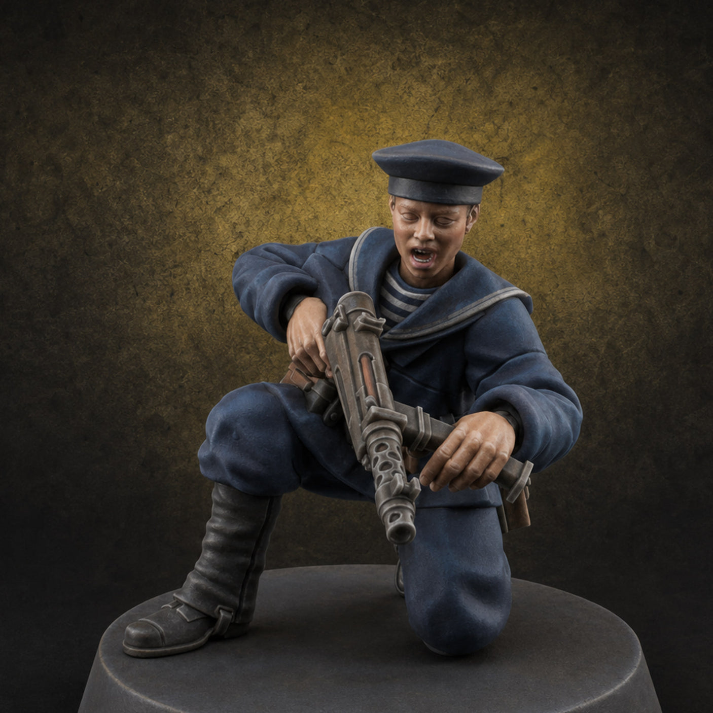 Weird War Japanese Scary SMG Gunners D — painted concept preview (miniature supplied unpainted)