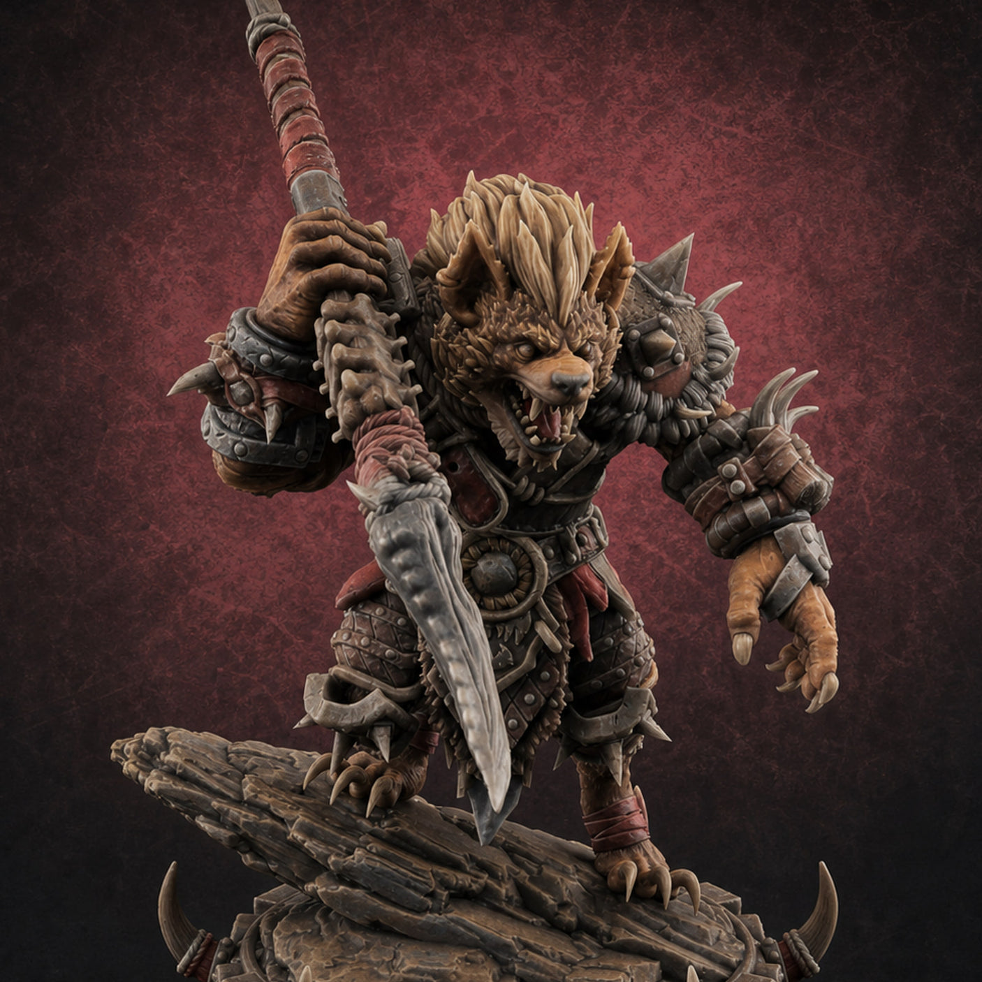 The Bloodhowl Gnolls D — painted concept preview (miniature supplied unpainted)