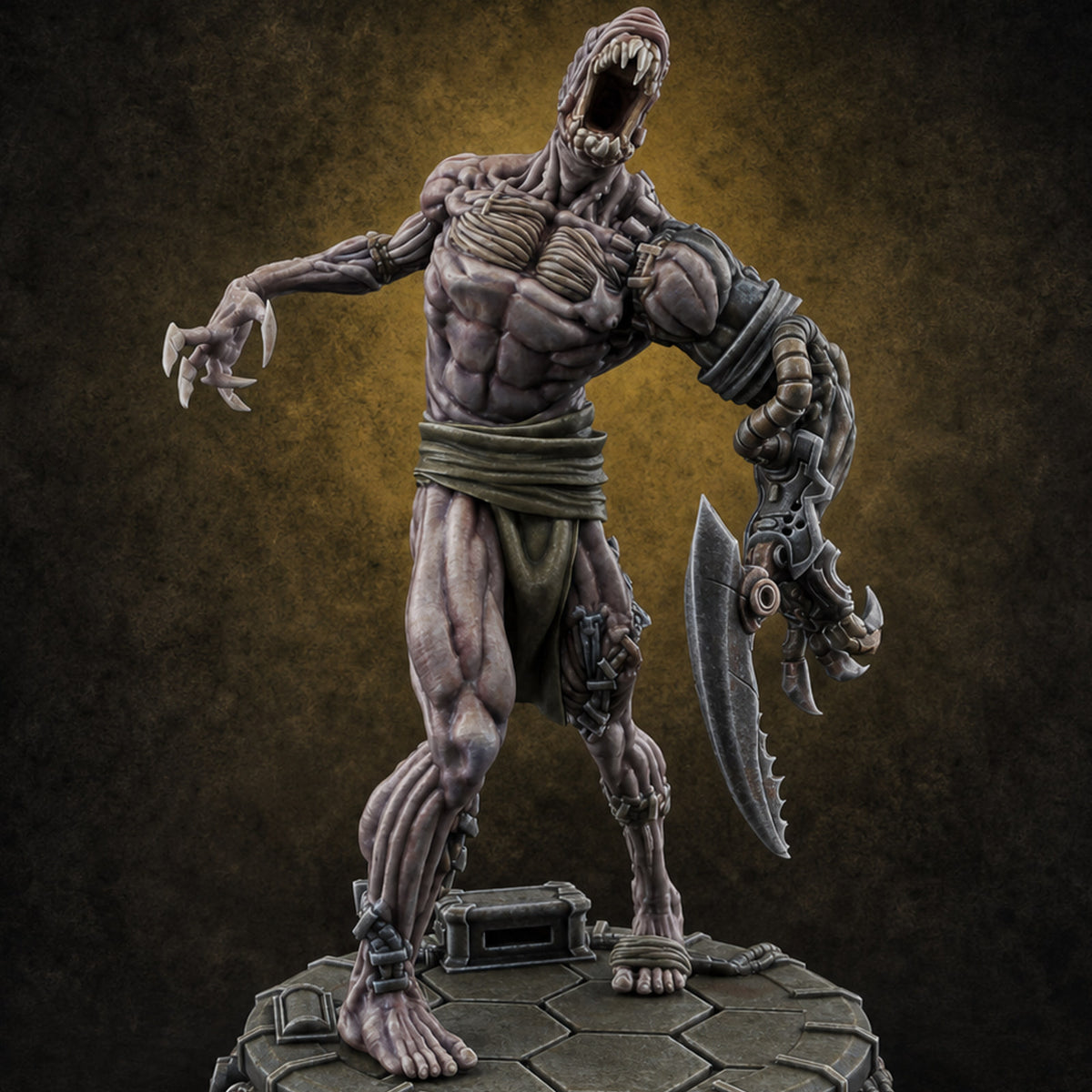 Jaw Dropping Cyborg Mutant A Miniature for Dungeons and Dragons, Pathfinder or other TTRPGs