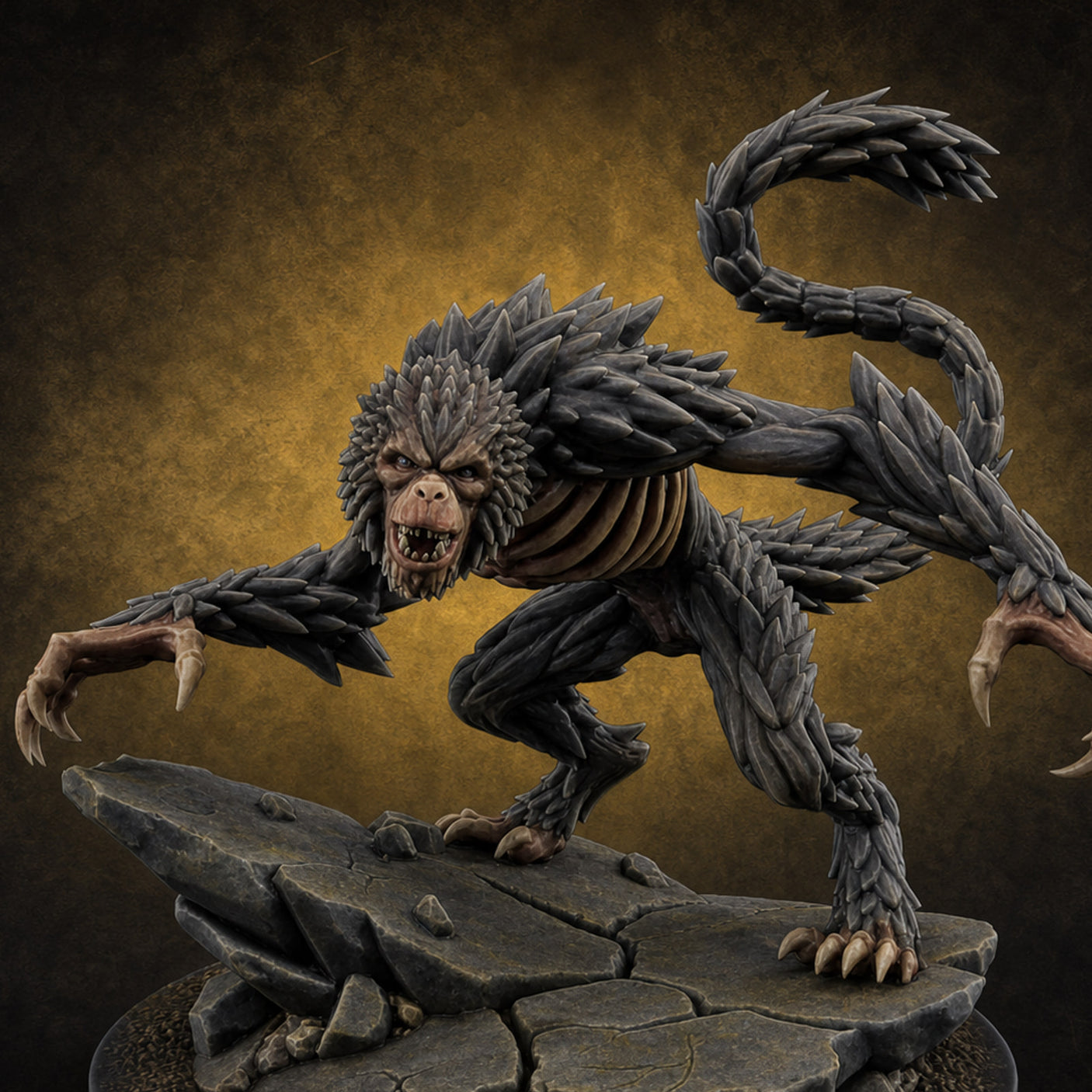 Snarling On Stone Barghest Beasts A — painted concept preview (miniature supplied unpainted)
