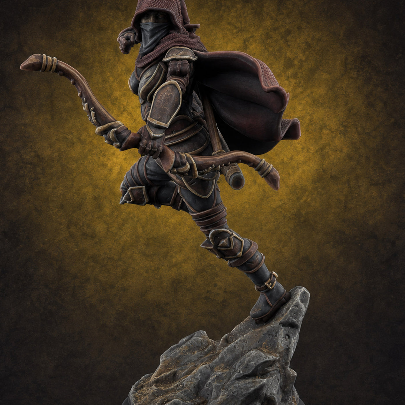 Leaping Into Action Elf Ranger Miniature for Dungeons and Dragons, Pathfinder or other TTRPGs