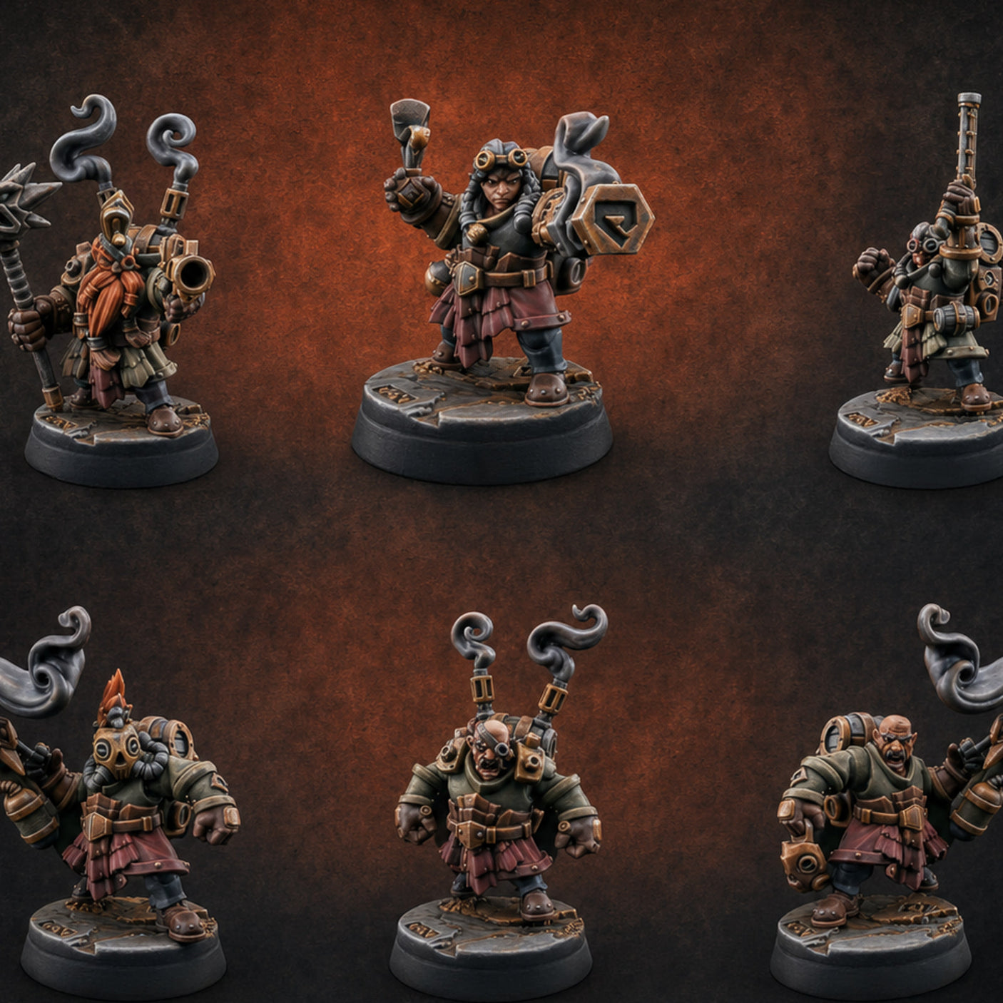 Clicking and Whirring Dwarf Artificers Miniature for Dungeons and Dragons, Pathfinder or other TTRPGs