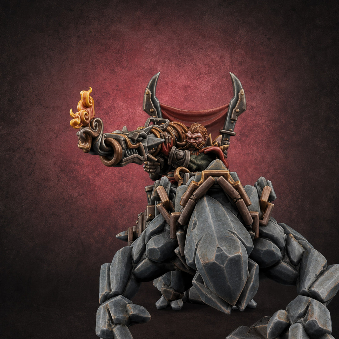 Storming Forward Dwarf Siege Troops C — painted concept preview (miniature supplied unpainted)