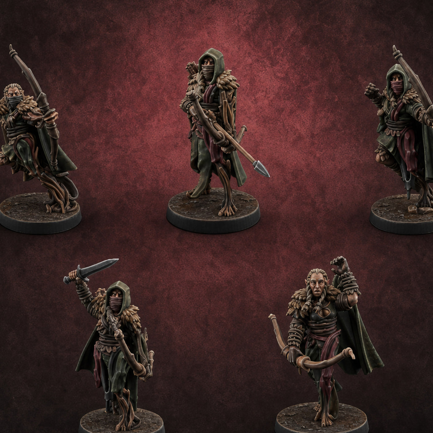 Hooded Bandit Crew Elf Bandits Miniature for Dungeons and Dragons, Pathfinder or other TTRPGs