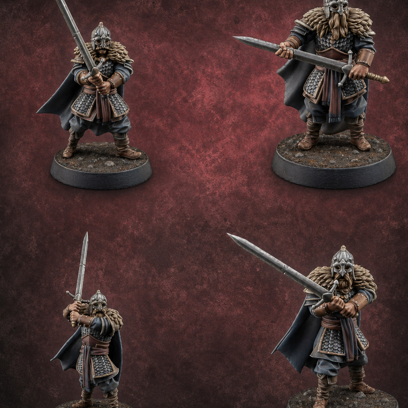 Scale-Clad Sword-Raising Northern Warriors Miniature for Dungeons and Dragons, Pathfinder or other TTRPGs