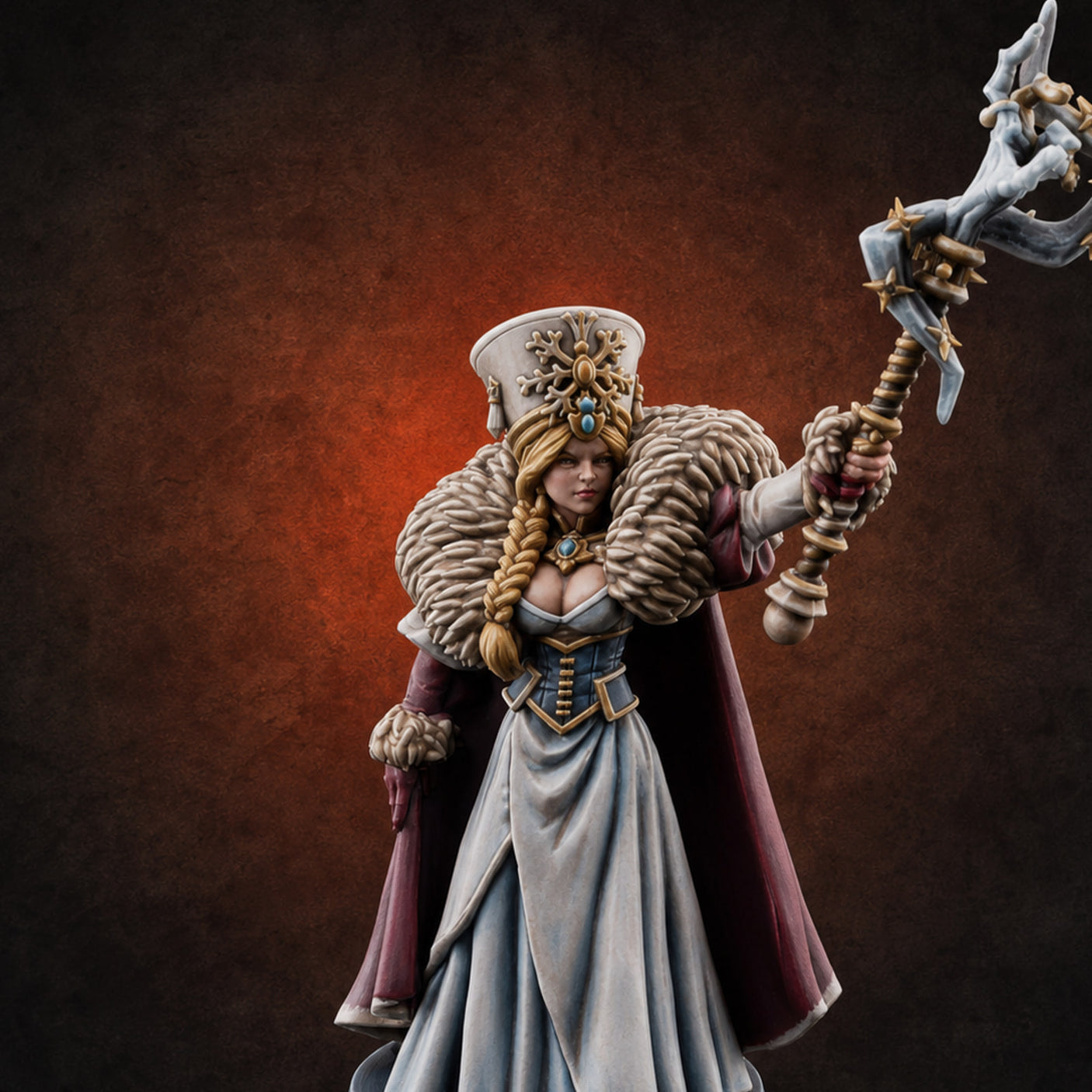 Frost Conjuring Winter Tsarina Miniature for Dungeons and Dragons, Pathfinder or other TTRPGs