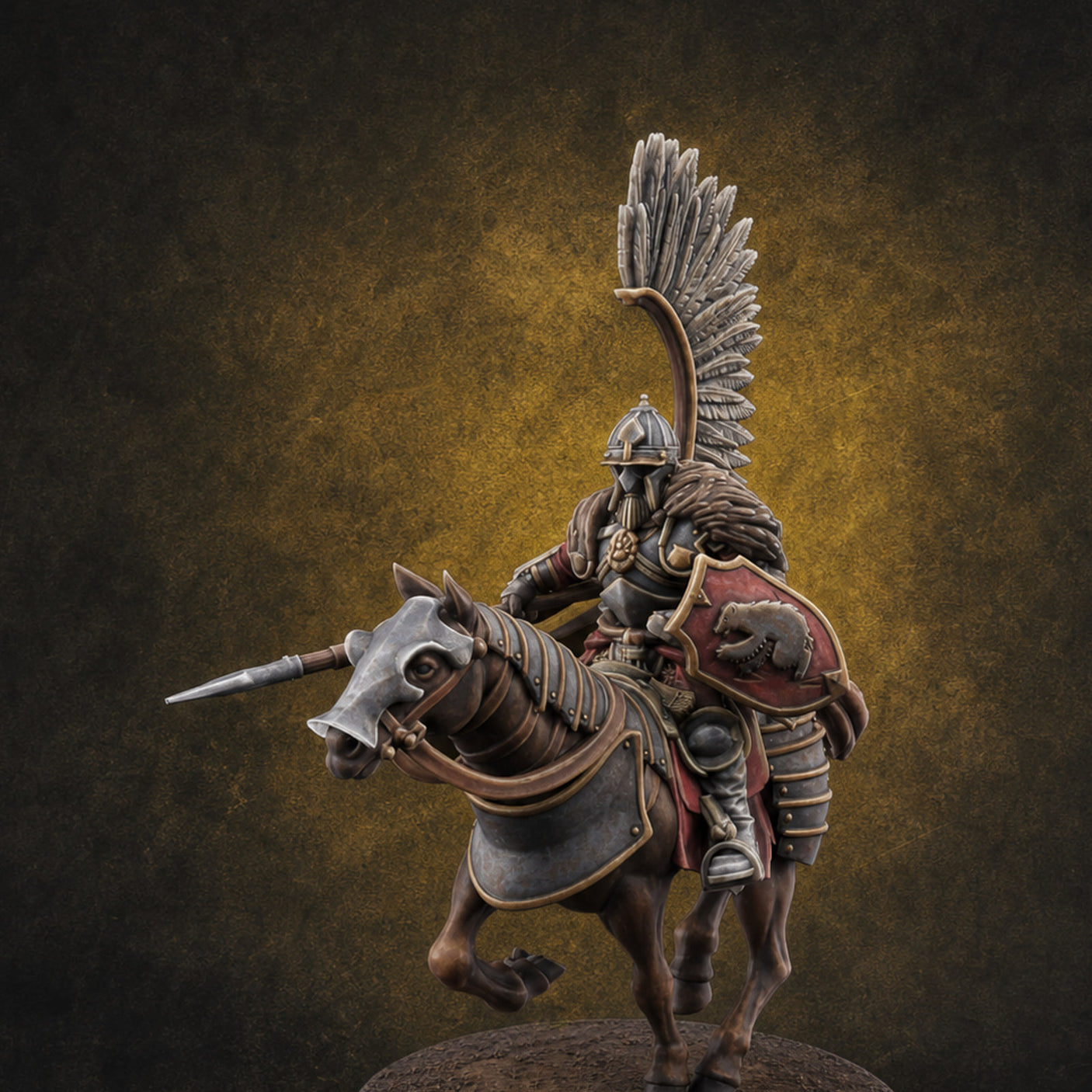Hussar Charging Lancer Cavalry Set A Miniature for Dungeons and Dragons, Pathfinder or other TTRPGs