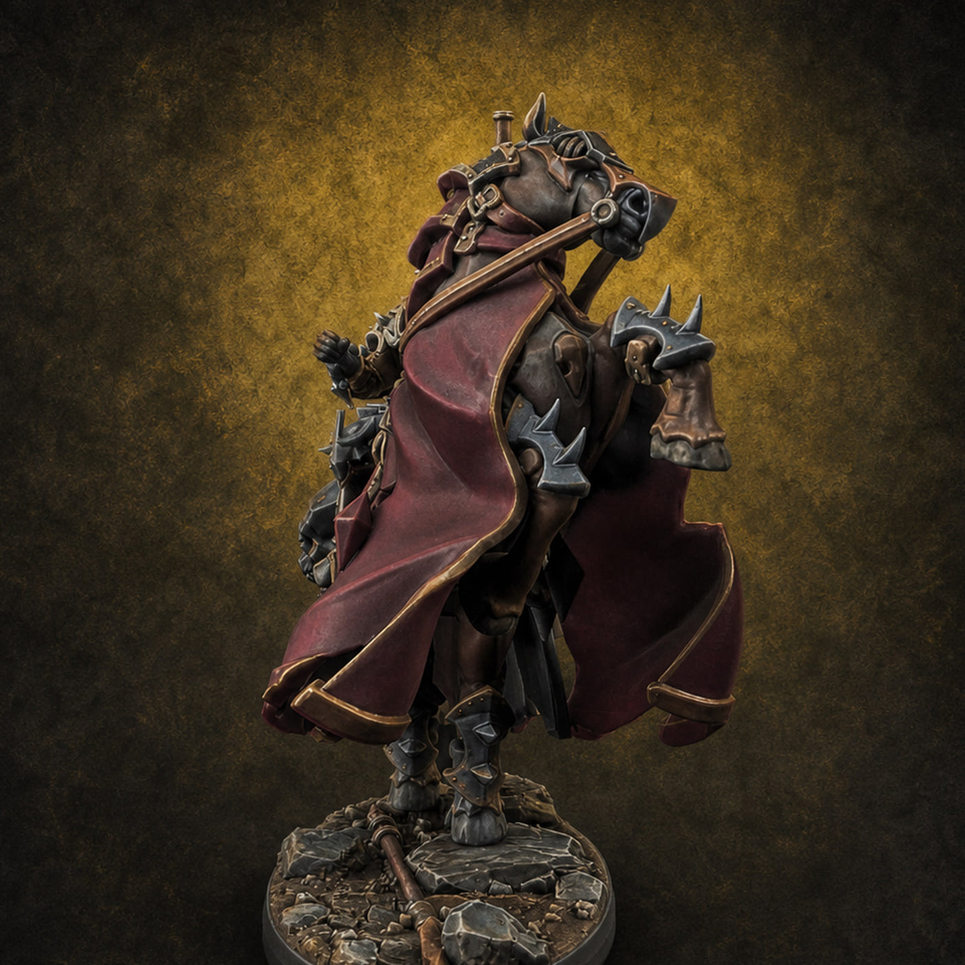 Ornate Saddle Towering Knight Rider D Miniature for Dungeons and Dragons, Pathfinder or other TTRPGs