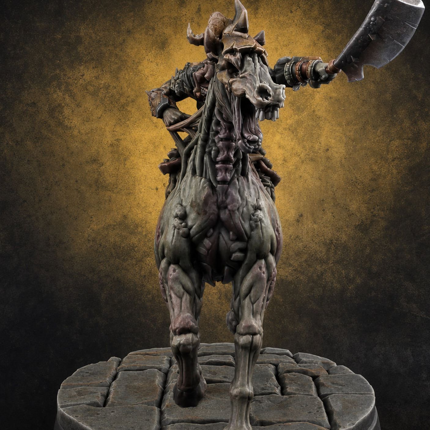 Axe Raised Victorious Ghoul Riders A — painted concept preview (miniature supplied unpainted)