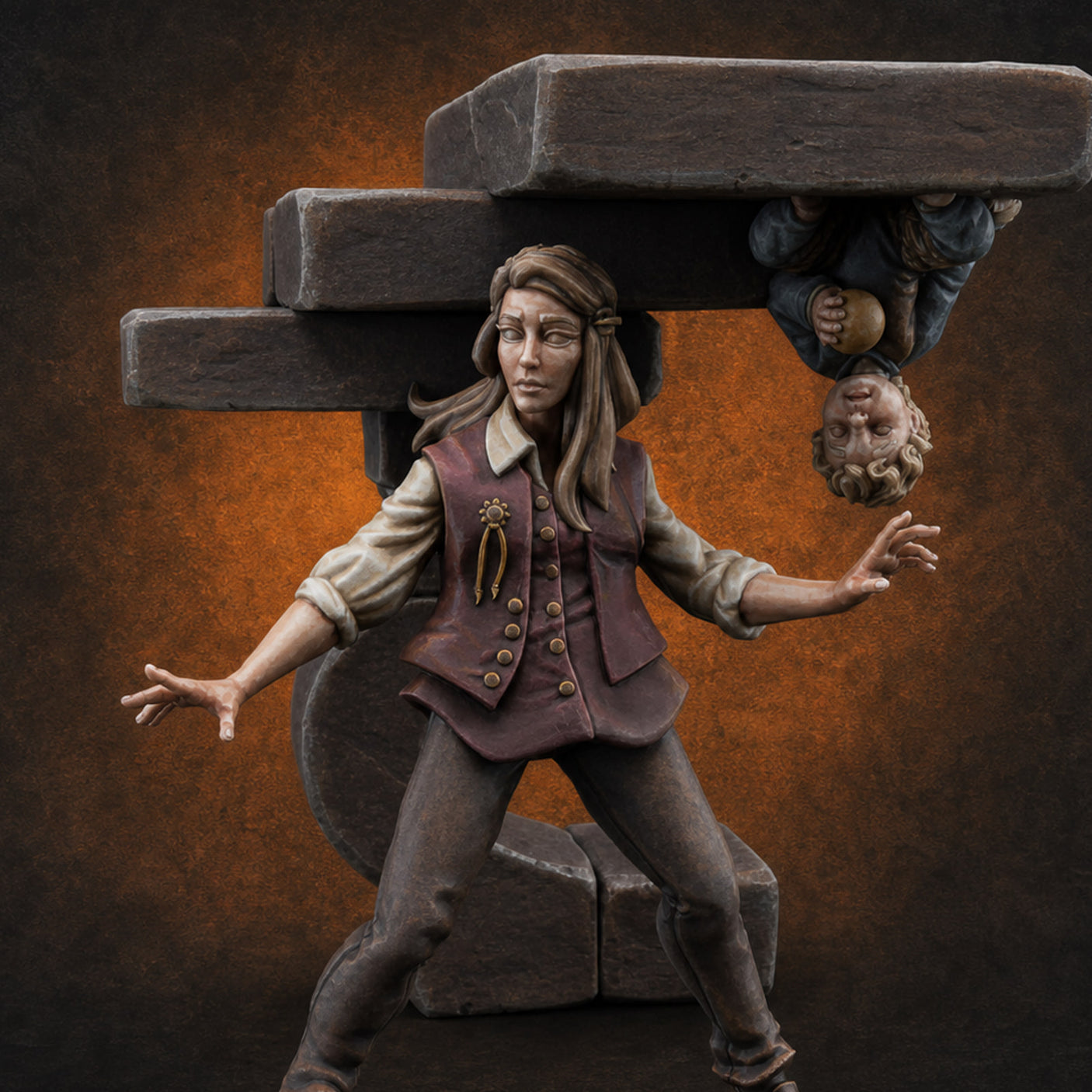 Juggling Heads Human Entertainer Miniature for Dungeons and Dragons, Pathfinder or other TTRPGs