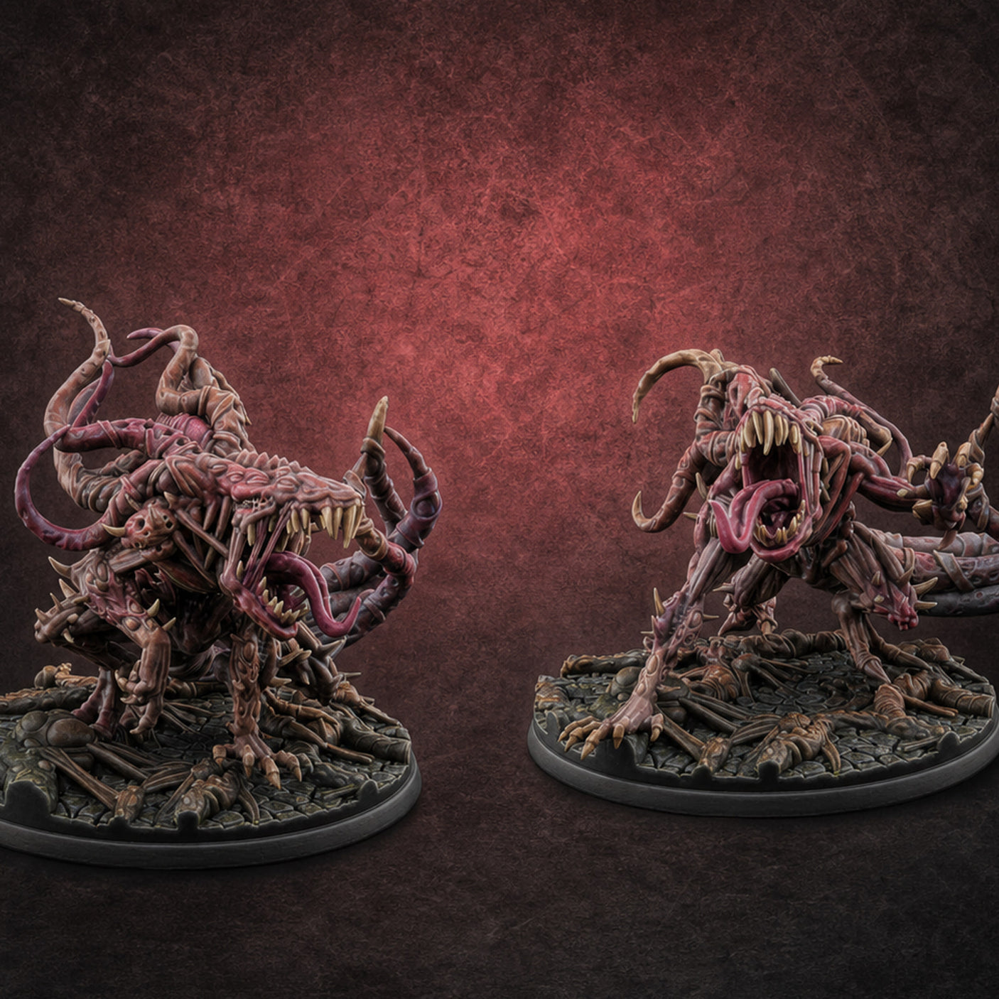 Tentacles Writhing Grell Lurkers — painted concept preview (miniature supplied unpainted)