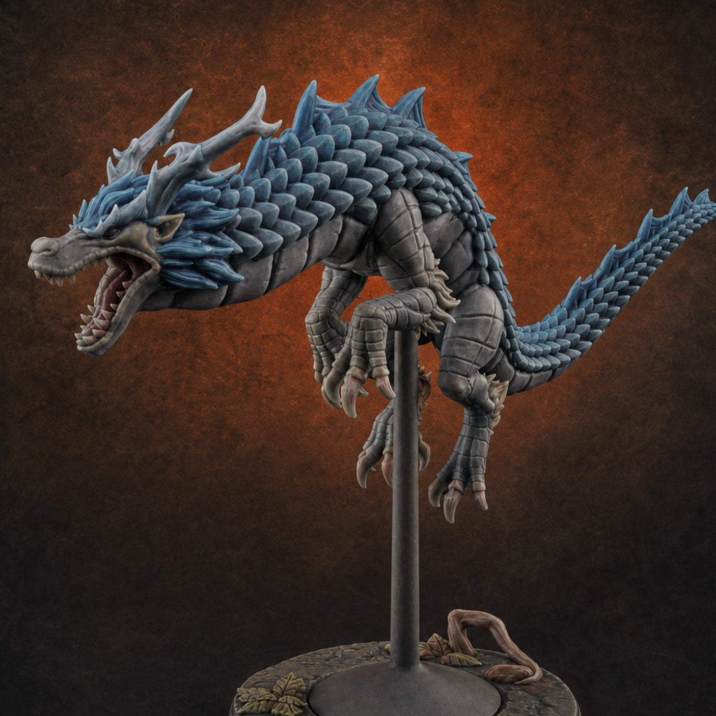 Perched And Calm Spirit Dragons D — painted concept preview (miniature supplied unpainted)