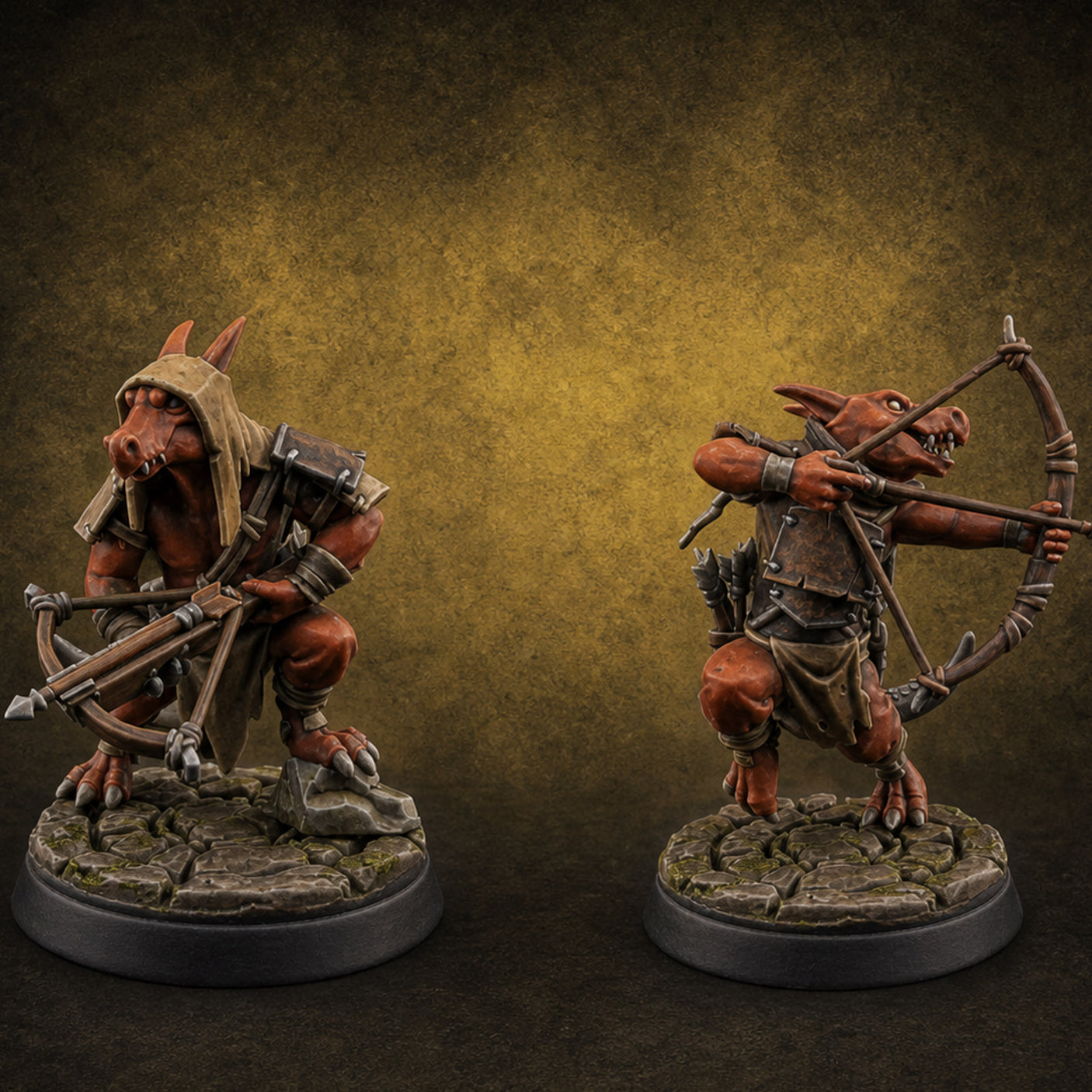 Bolt And Arrow Loosing Kobold Scouts Miniature for Dungeons and Dragons, Pathfinder or other TTRPGs