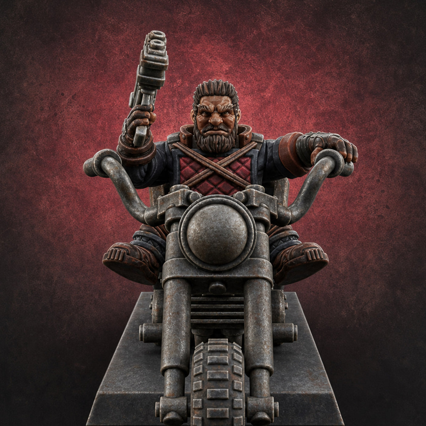 Hands In The Air Space Dwarf Bikers A — painted concept preview (miniature supplied unpainted)