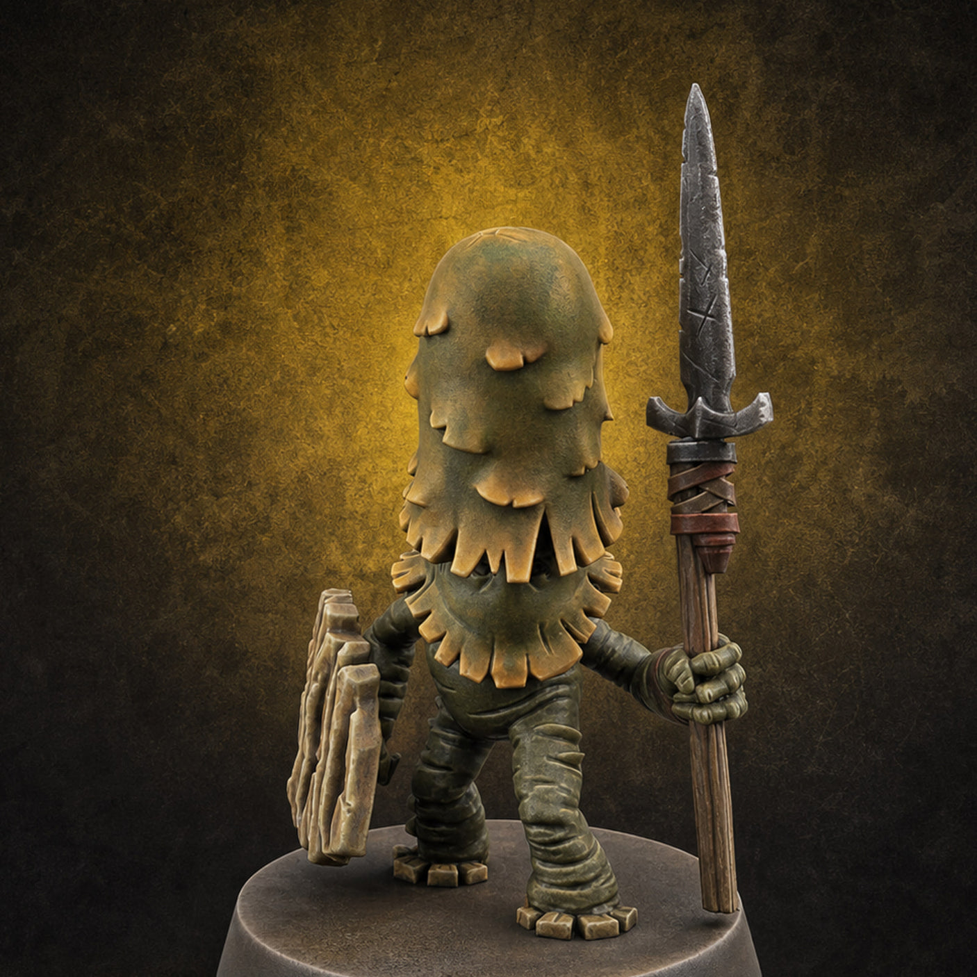 Spore Spearing Mushroom Warrior E Miniature for Dungeons and Dragons, Pathfinder or other TTRPGs