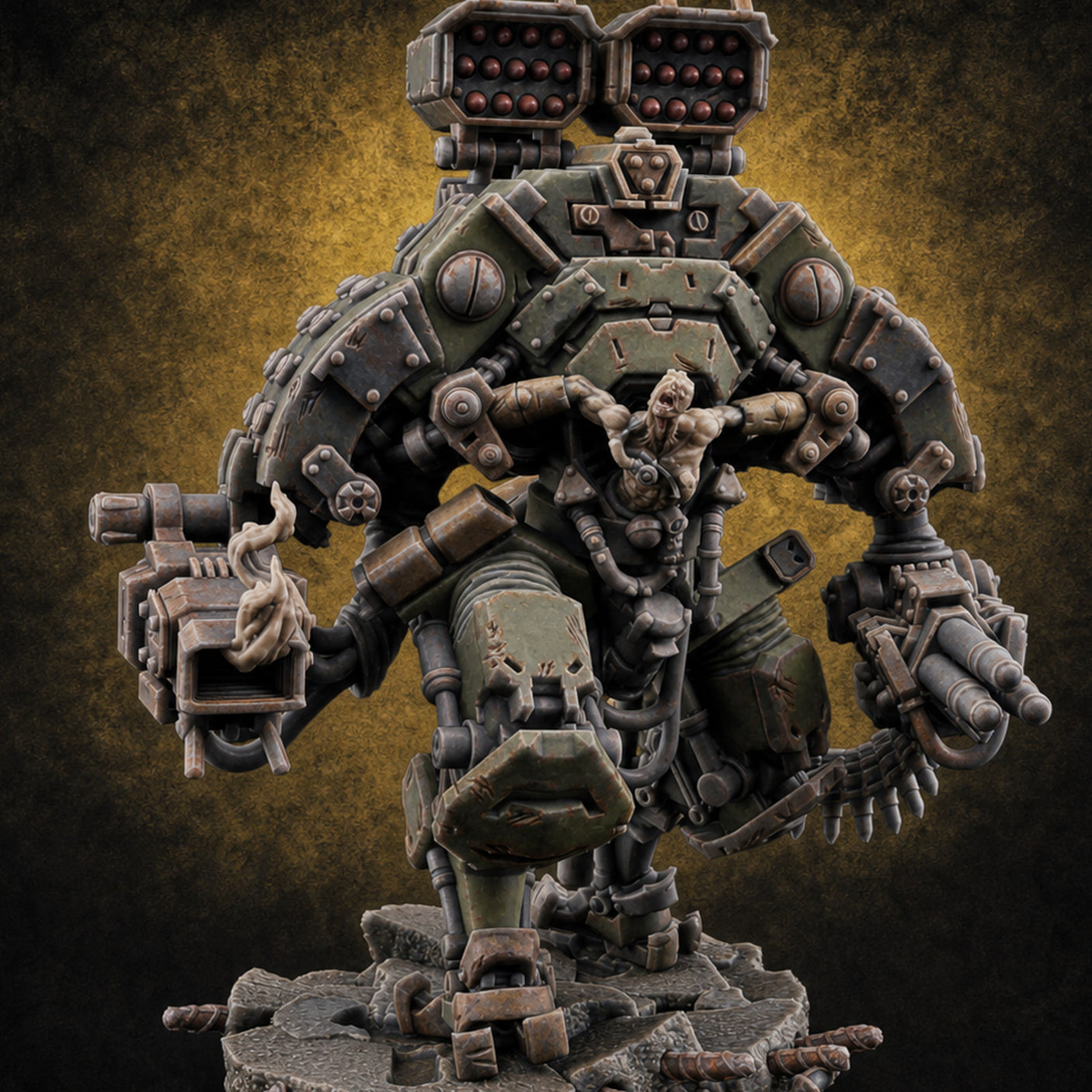 Junkyard Stomping Necrolinked Mech D Miniature for Dungeons and Dragons, Pathfinder or other TTRPGs