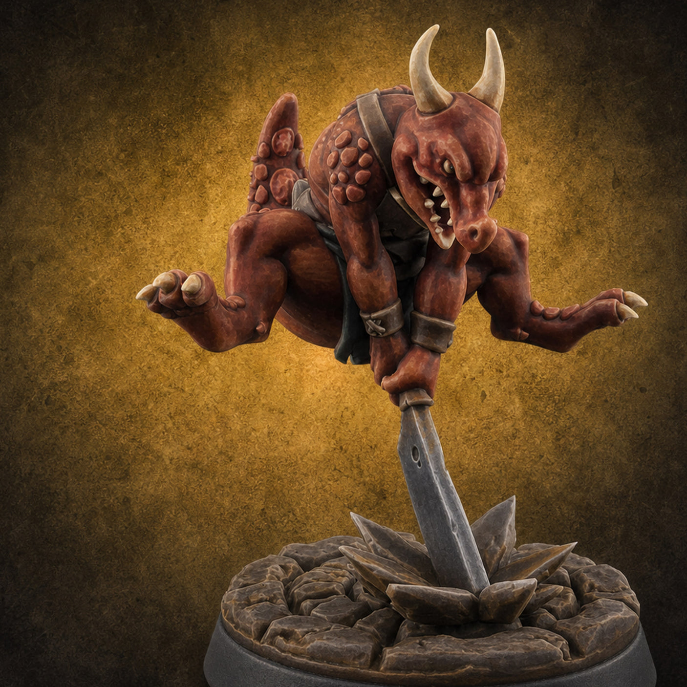 Scrapping And Clawing Kobold Warrior C Miniature for Dungeons and Dragons, Pathfinder or other TTRPGs