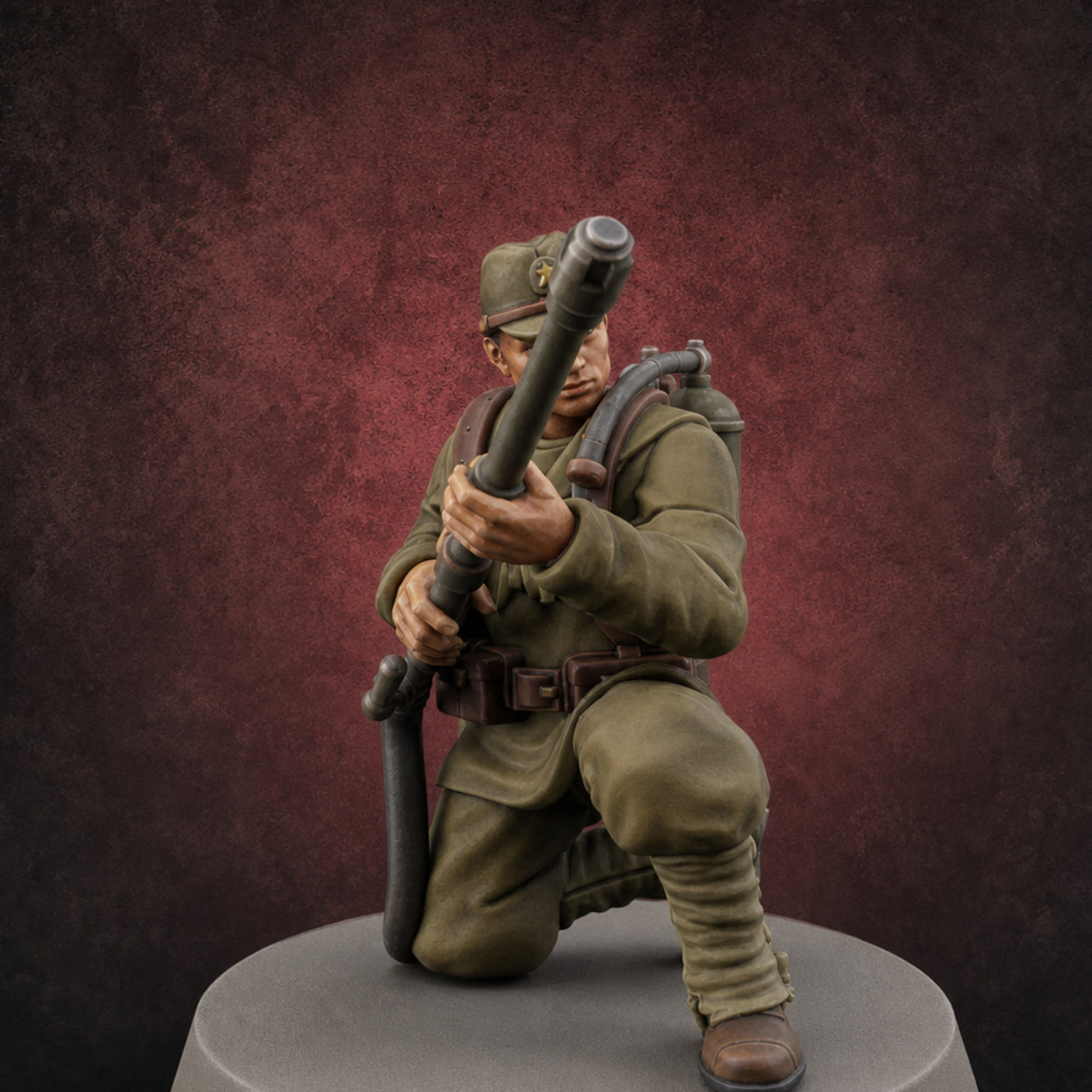 Shouldering The Flamethrower World War 2 Japanese Soldiers B Miniature for Dungeons and Dragons, Pathfinder or other TTRPGs
