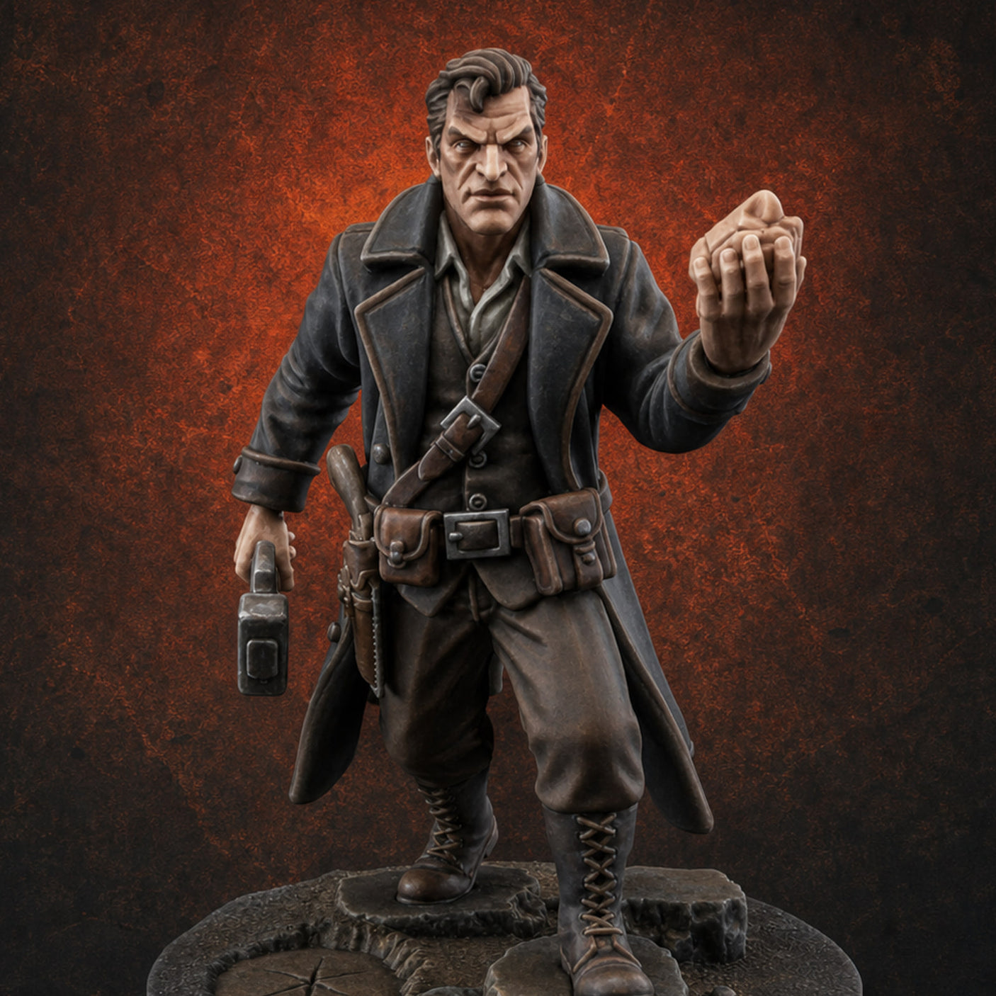 Beckoning With Intent Human Investigator — painted concept preview (miniature supplied unpainted)
