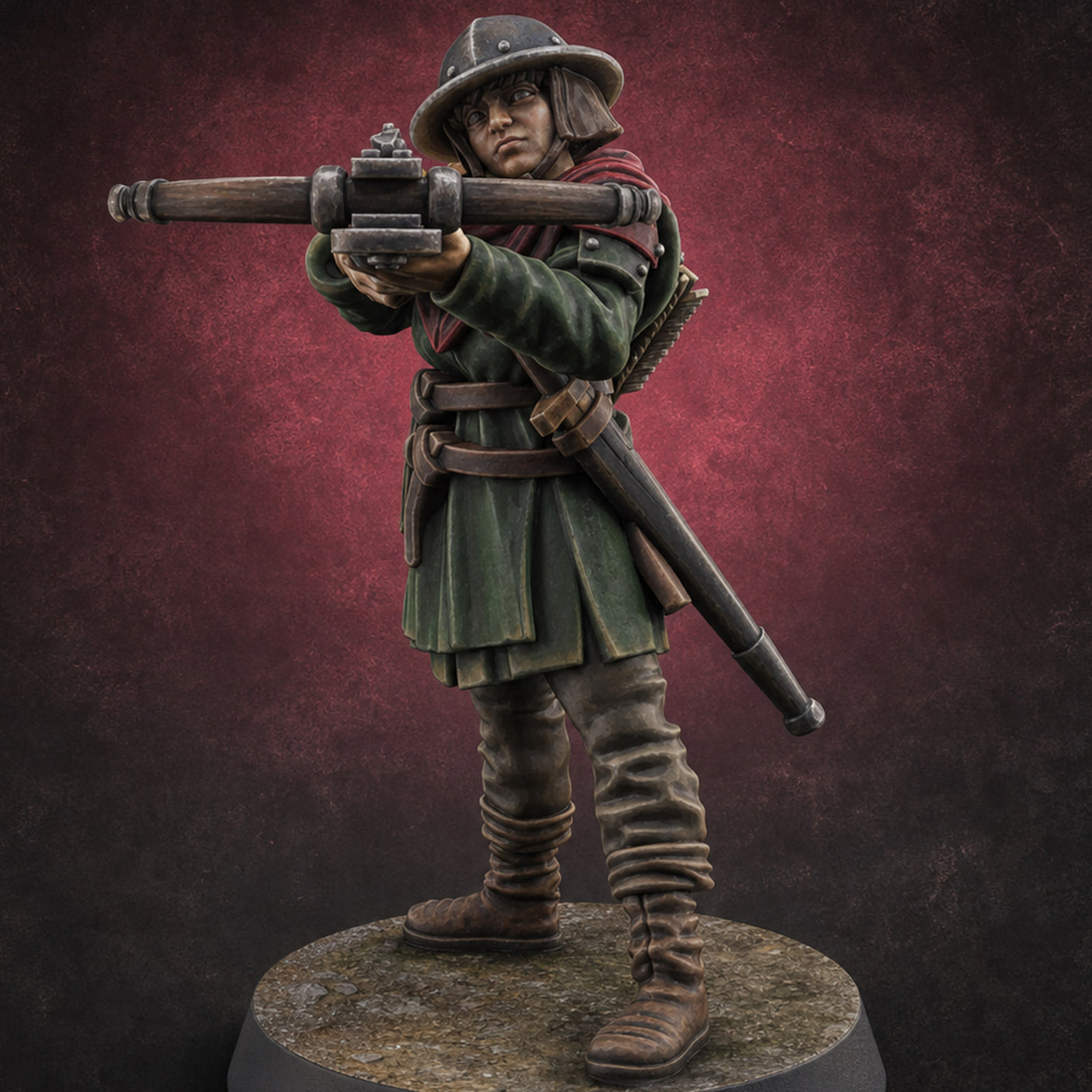 Shouldering The Load Human Crossbowwomen F — painted concept preview (miniature supplied unpainted)