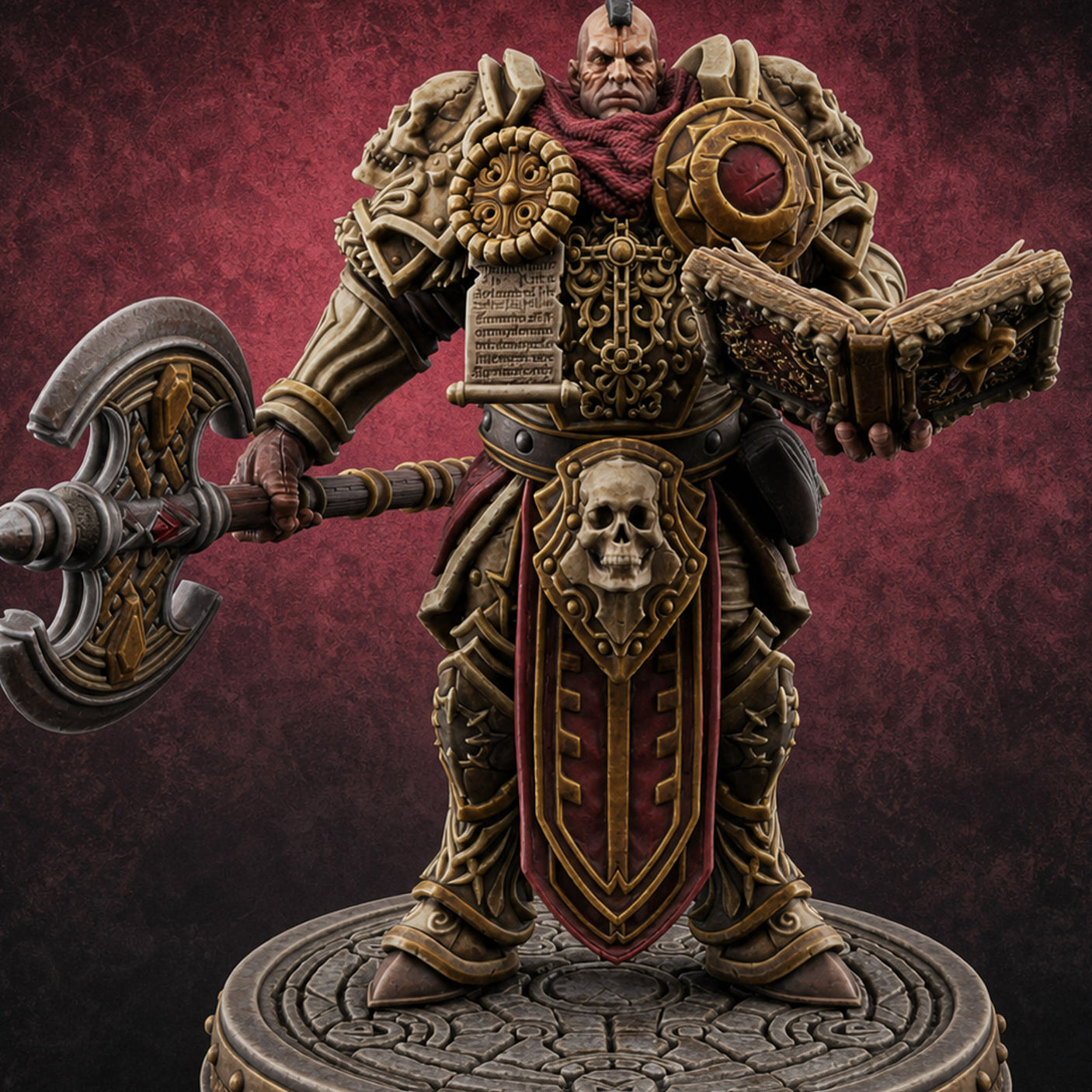 The Unseeing Holy Paladin Order E — painted concept preview (miniature supplied unpainted)