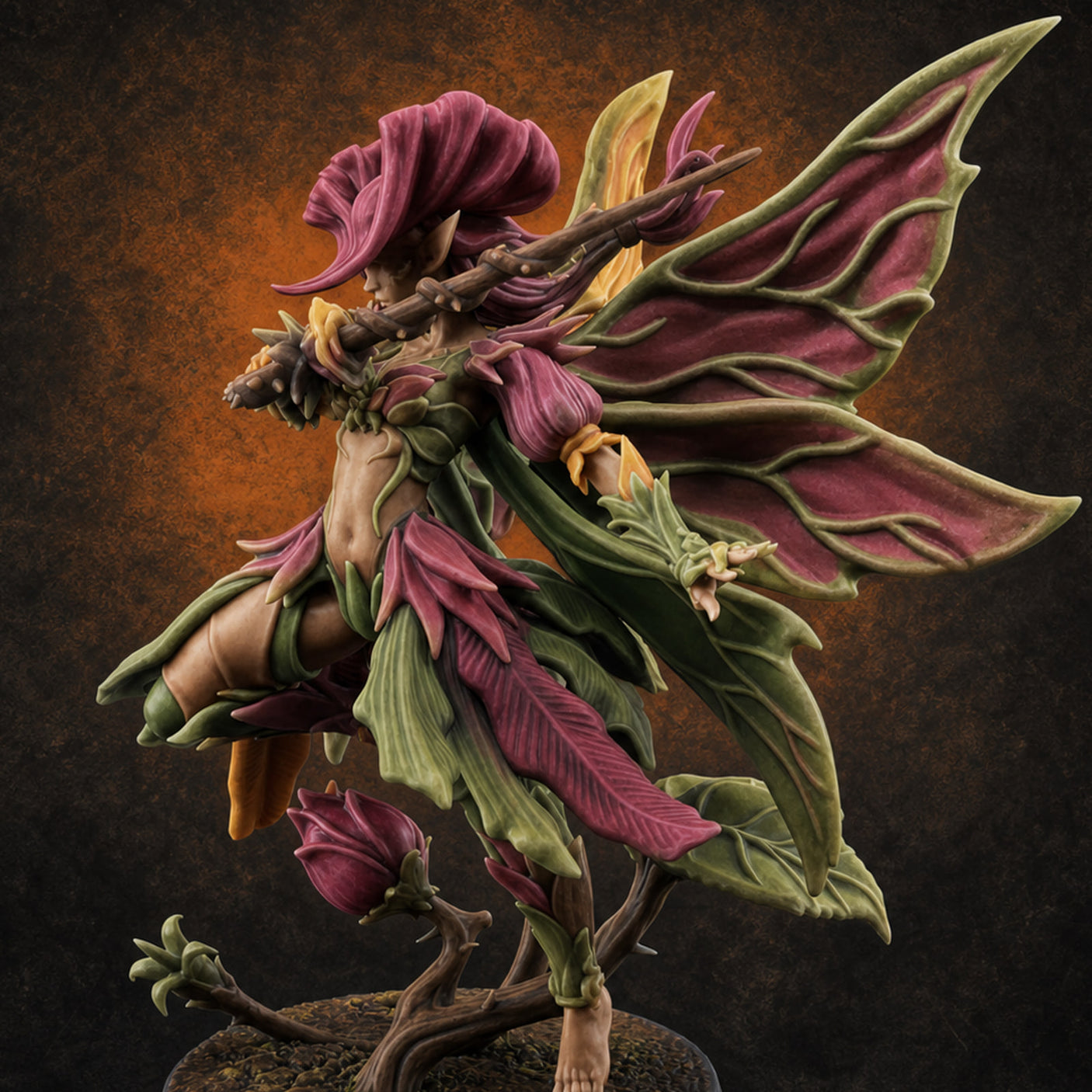 Blooming In Flight Pixie Sprite Miniature for Dungeons and Dragons, Pathfinder or other TTRPGs