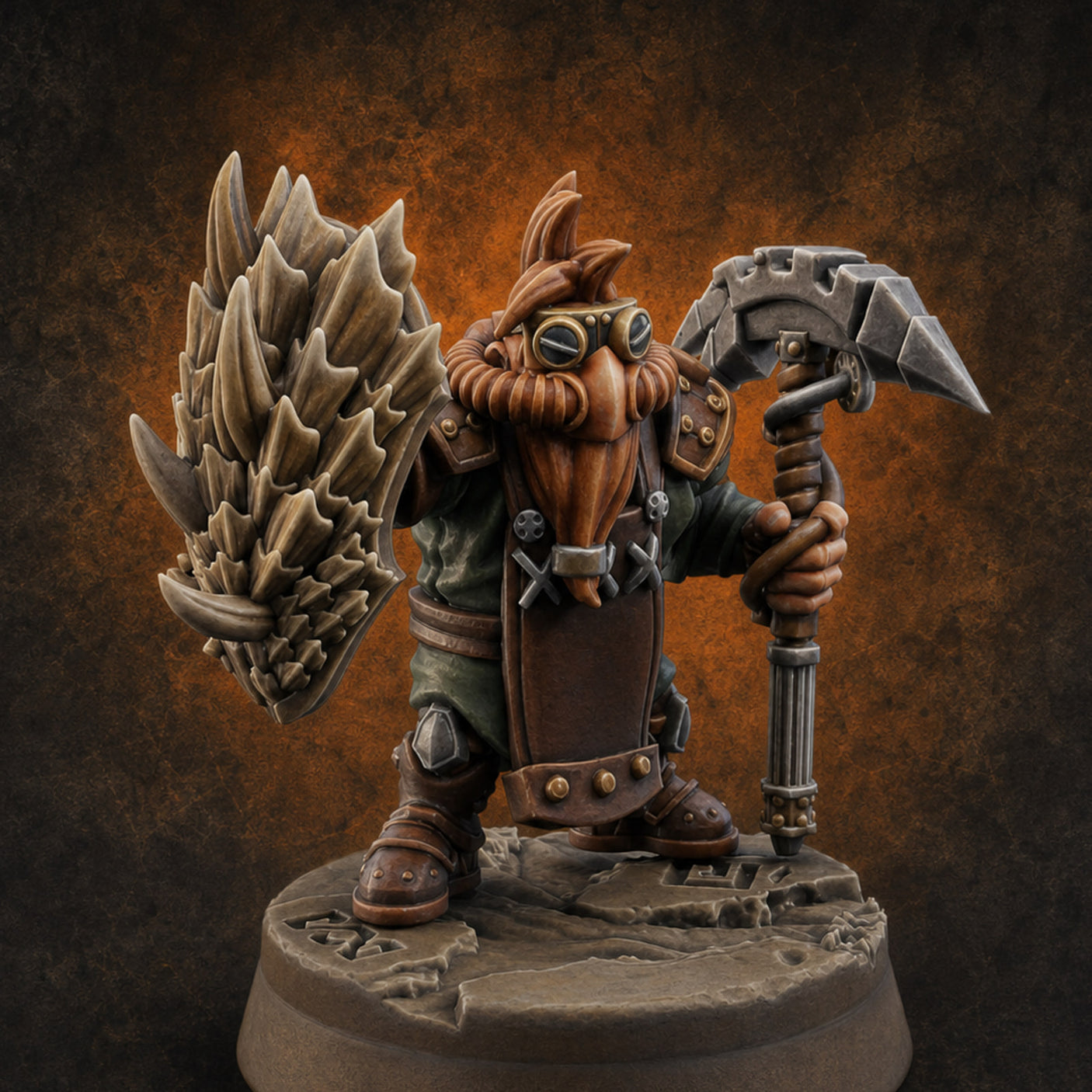 Smoke Venting Dwarf Gadgeteer G Miniature for Dungeons and Dragons, Pathfinder or other TTRPGs