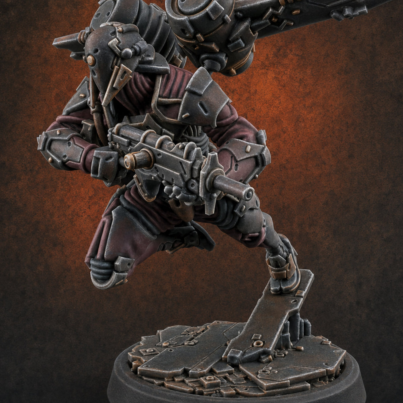 Gun Toting Leaping Warforged Trooper J — painted concept preview (miniature supplied unpainted)