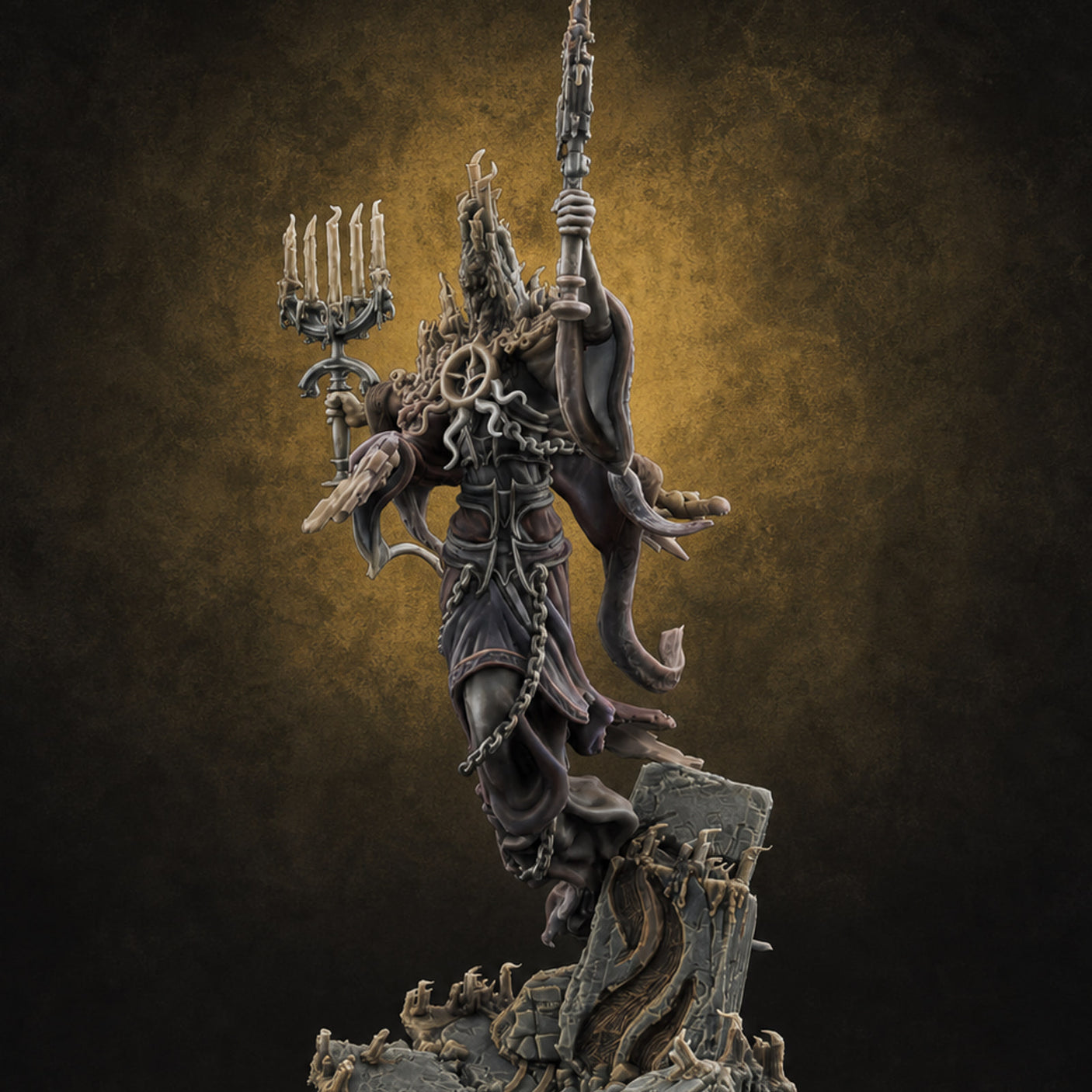 Robes Trailing Lich Shaman A Miniature for Dungeons and Dragons, Pathfinder or other TTRPGs