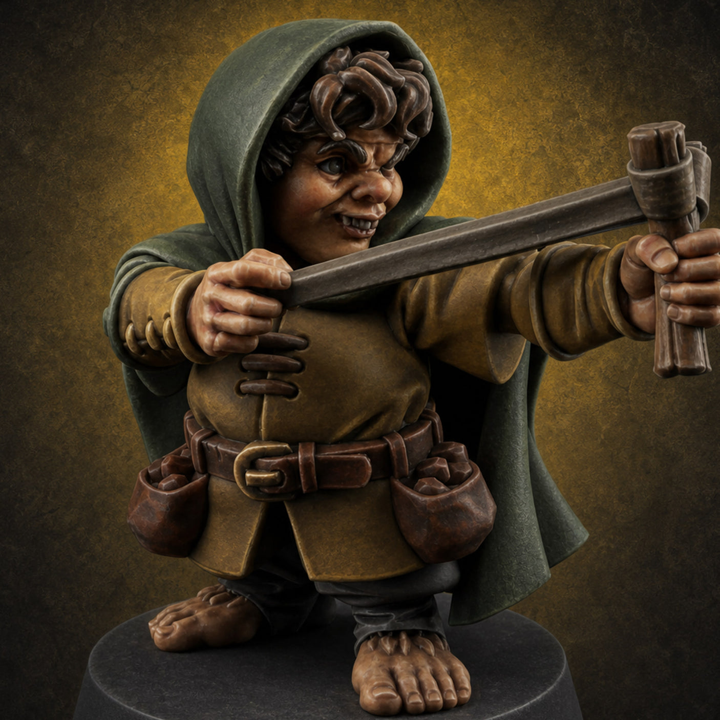 Ready To Fling Halfling Slingers C Miniature for Dungeons and Dragons, Pathfinder or other TTRPGs