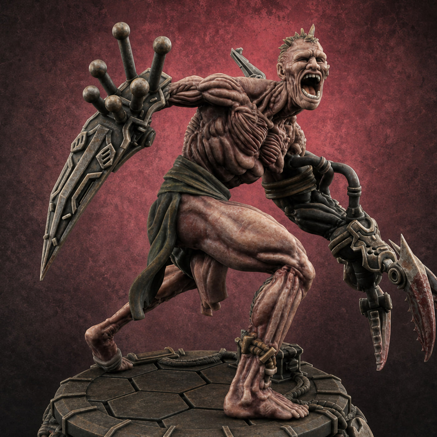 Jaw Dropping Cyborg Mutant D Miniature for Dungeons and Dragons, Pathfinder or other TTRPGs