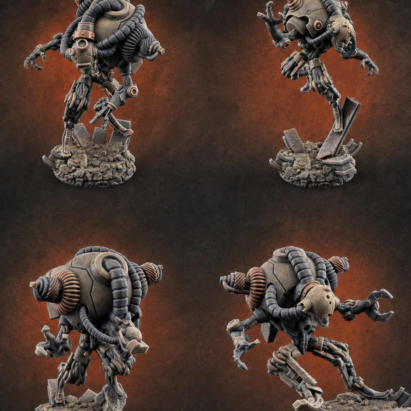 Hose Tangled Firing Cyborgs Miniature for Dungeons and Dragons, Pathfinder or other TTRPGs