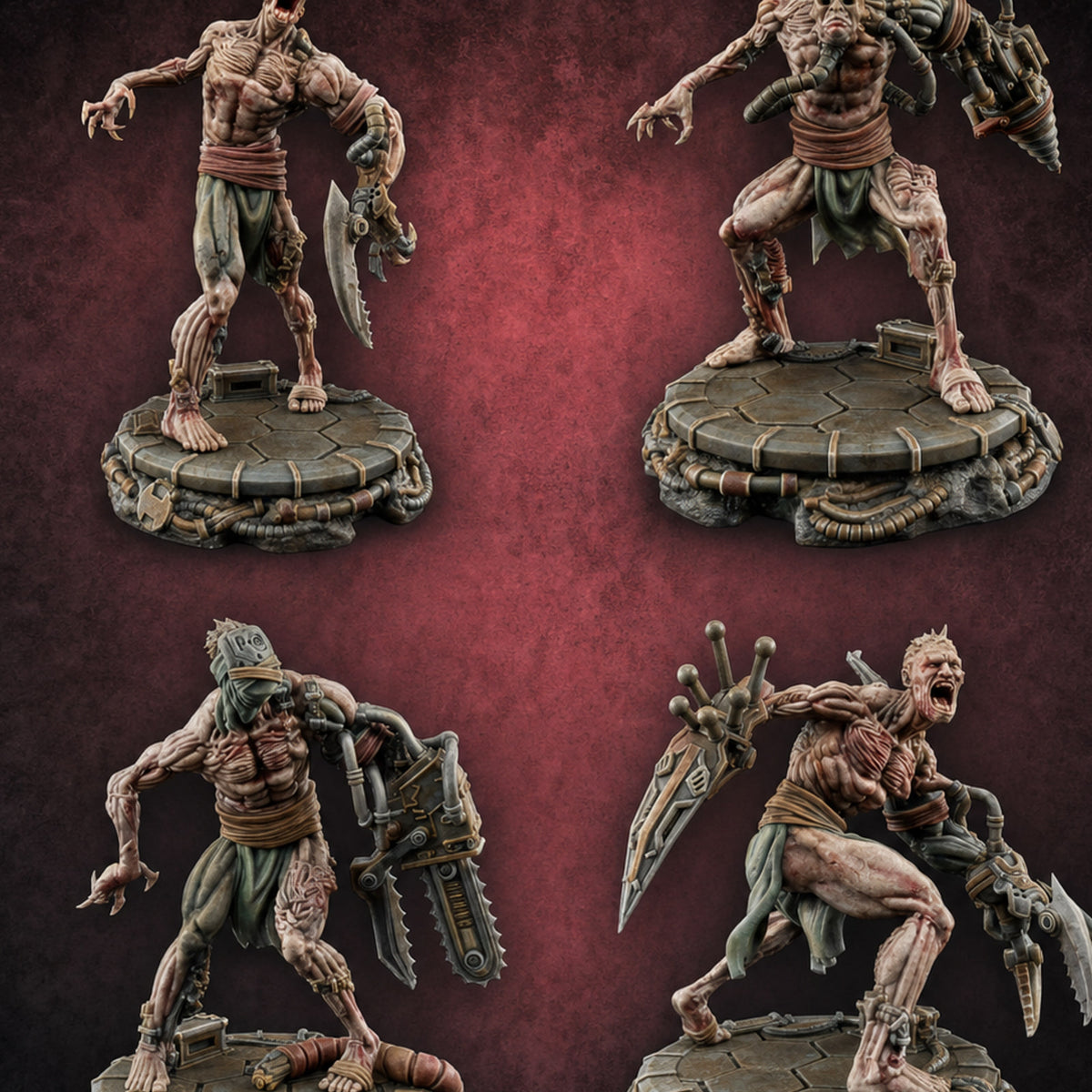 Jaw Dropping Cyborg Mutants Miniature for Dungeons and Dragons, Pathfinder or other TTRPGs