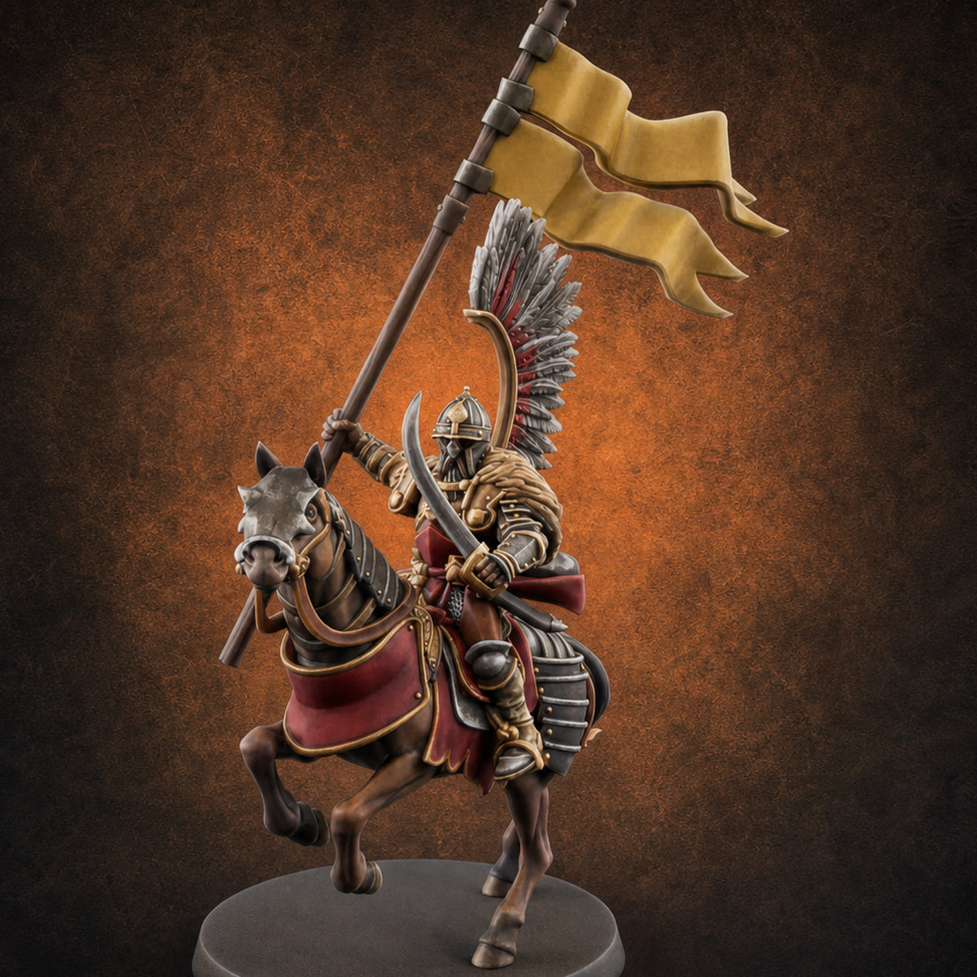 Hussar Charging Lancer Cavalry Set E Miniature for Dungeons and Dragons, Pathfinder or other TTRPGs