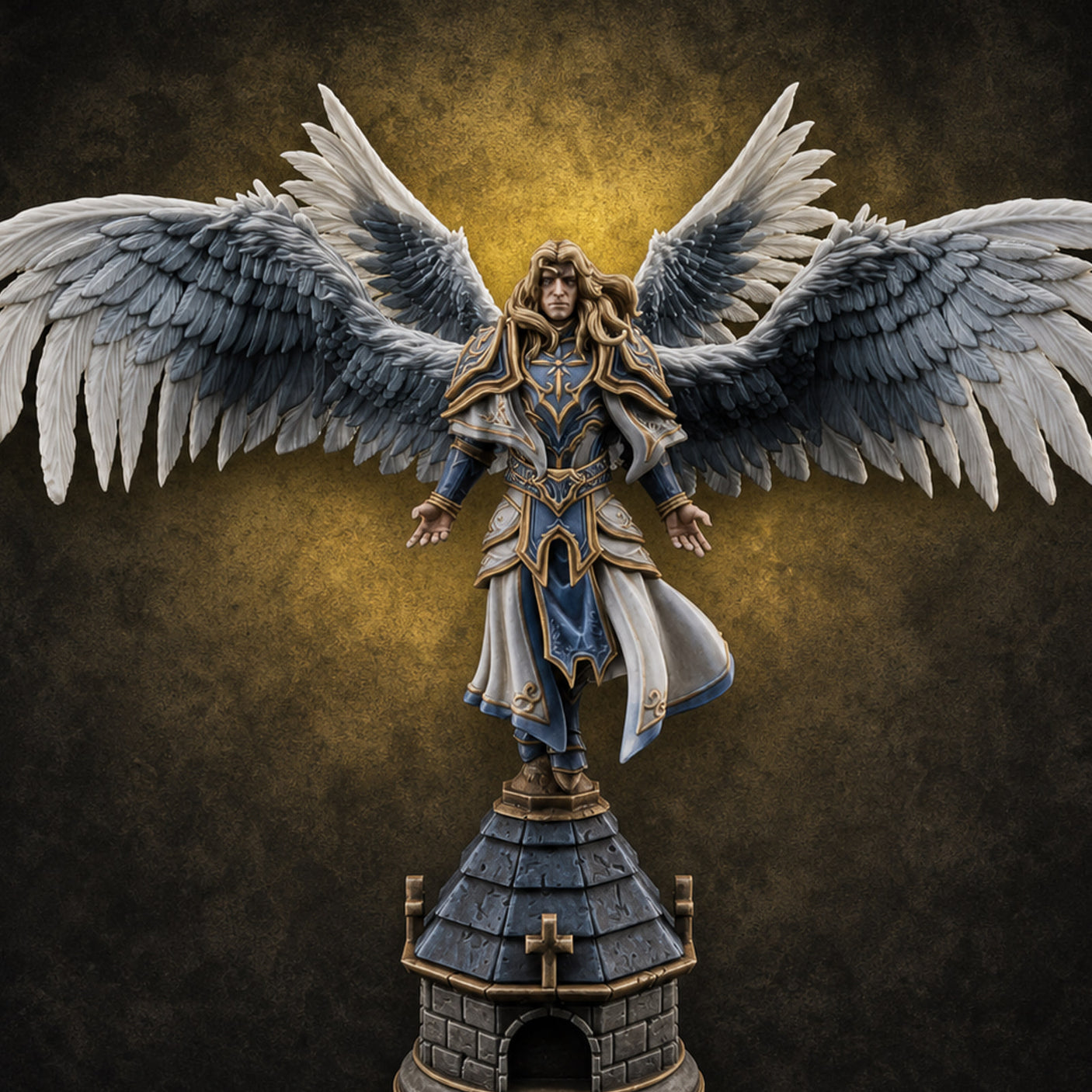 Surveying Angel Sentinel Miniature for Dungeons and Dragons, Pathfinder or other TTRPGs