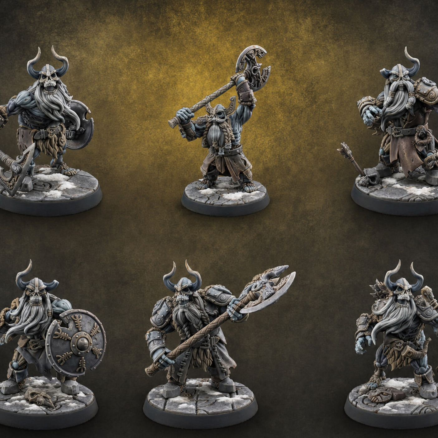 Frostbound Horde Dwarf Draugr Warriors Miniature for Dungeons and Dragons, Pathfinder or other TTRPGs